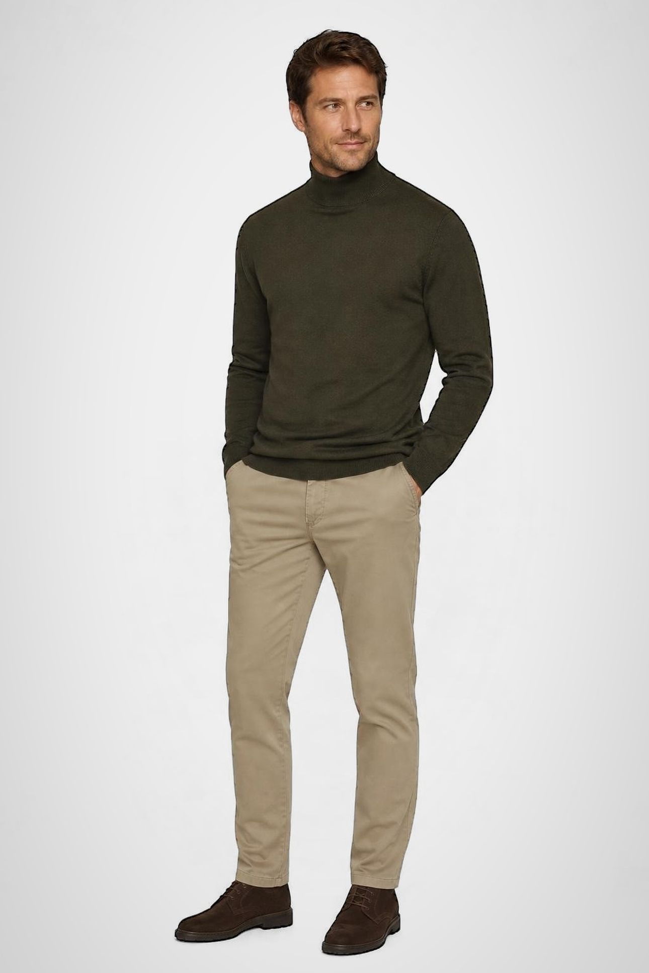 ROLL NECK SWEATER DARK OLIVE 2