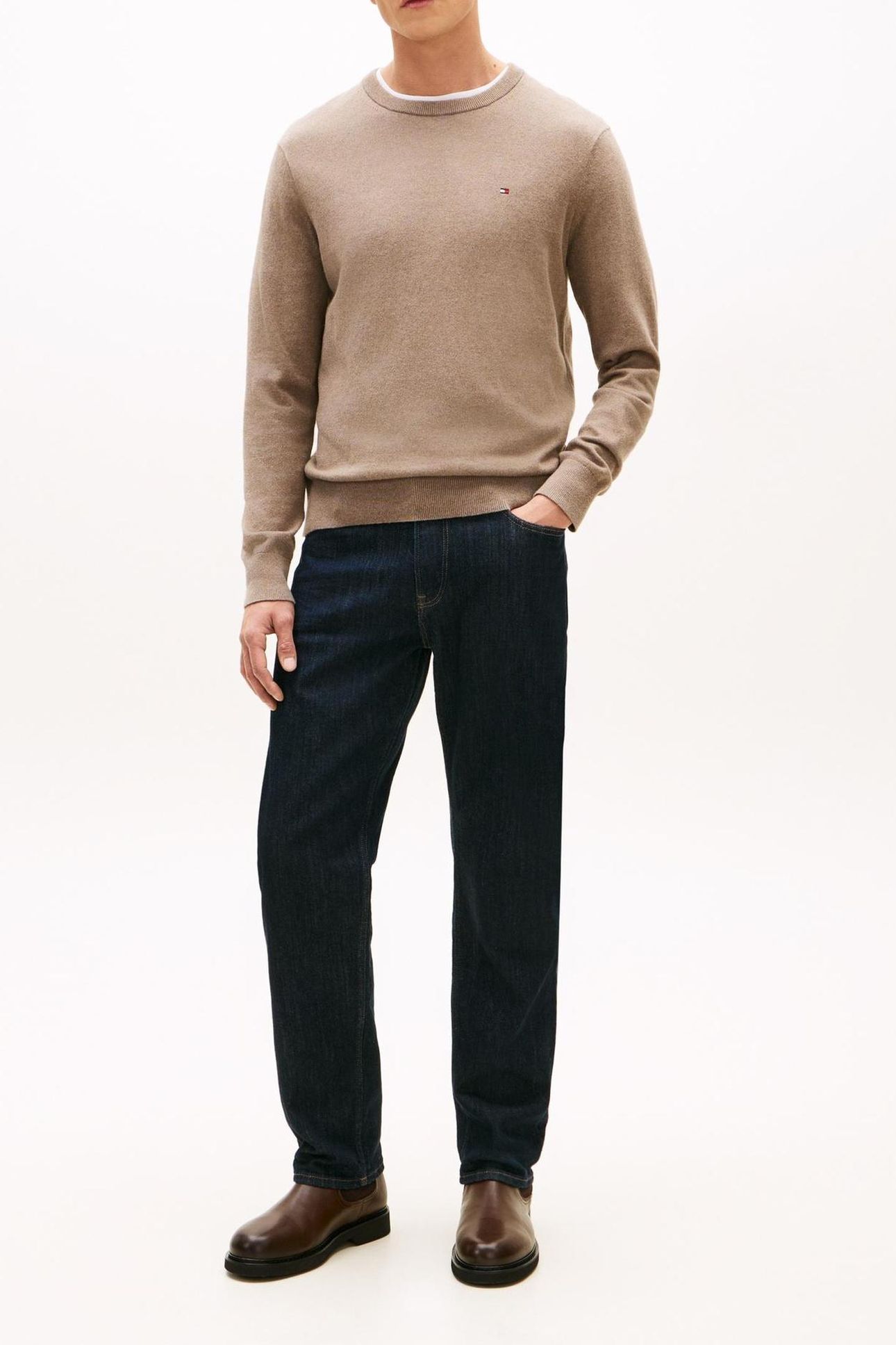 PIMA COTTON CASHMERE SWEATER COASTAL TAUPE HEATHER 3