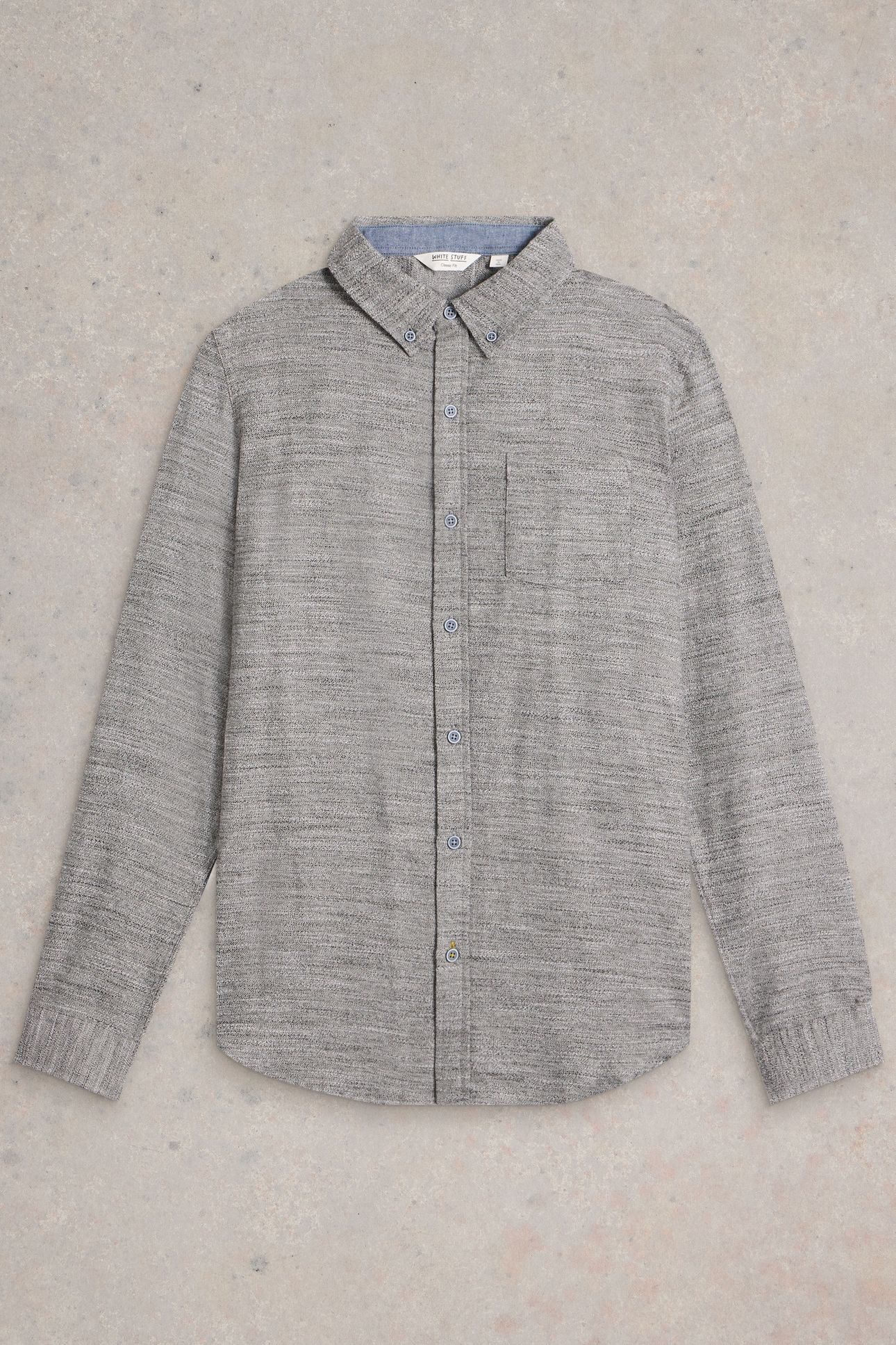 TEXTURED SLUB LS SHIRT LIGHT GREY 3