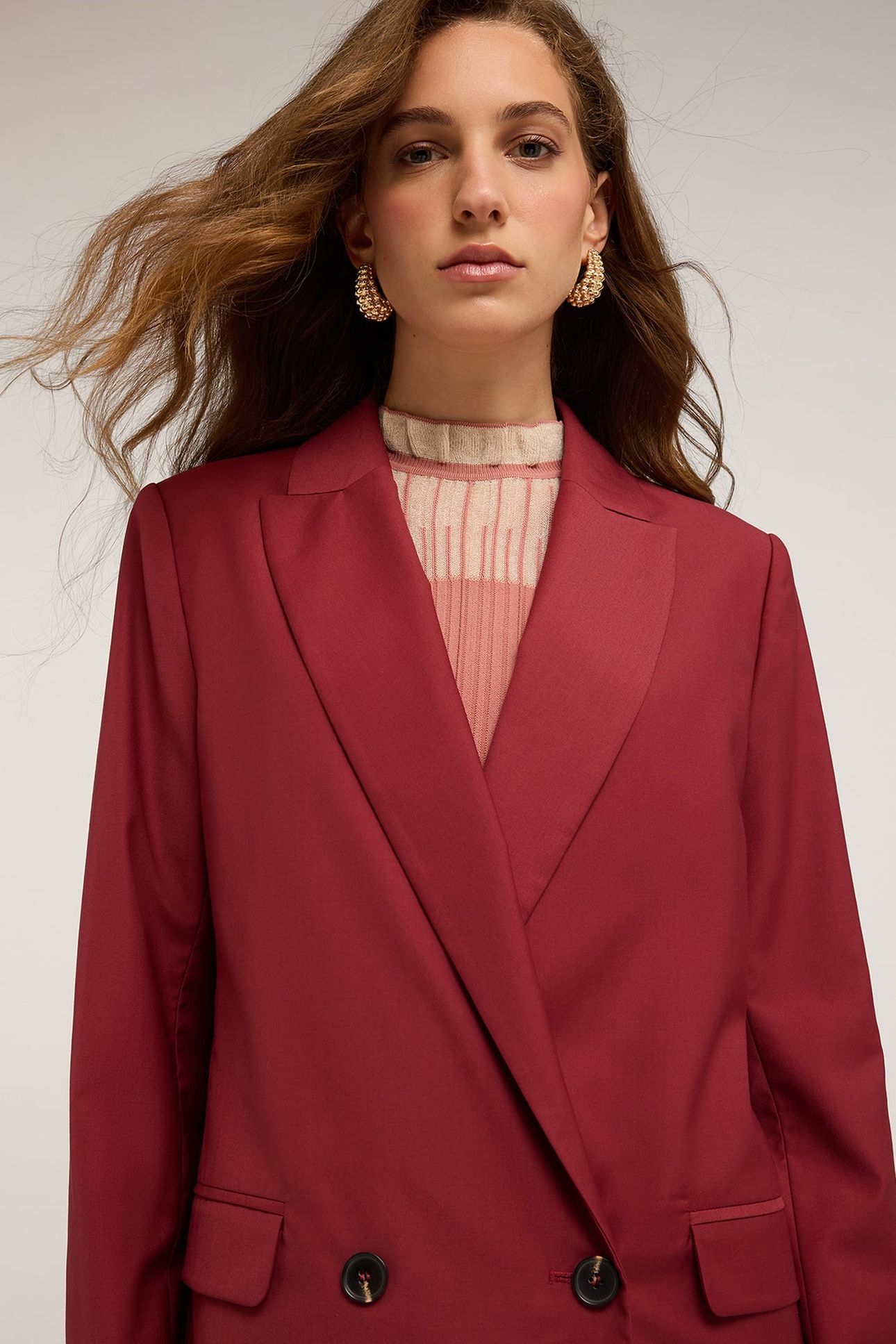 DOUBLE-BREASTED BLAZER BURGUNDY 5