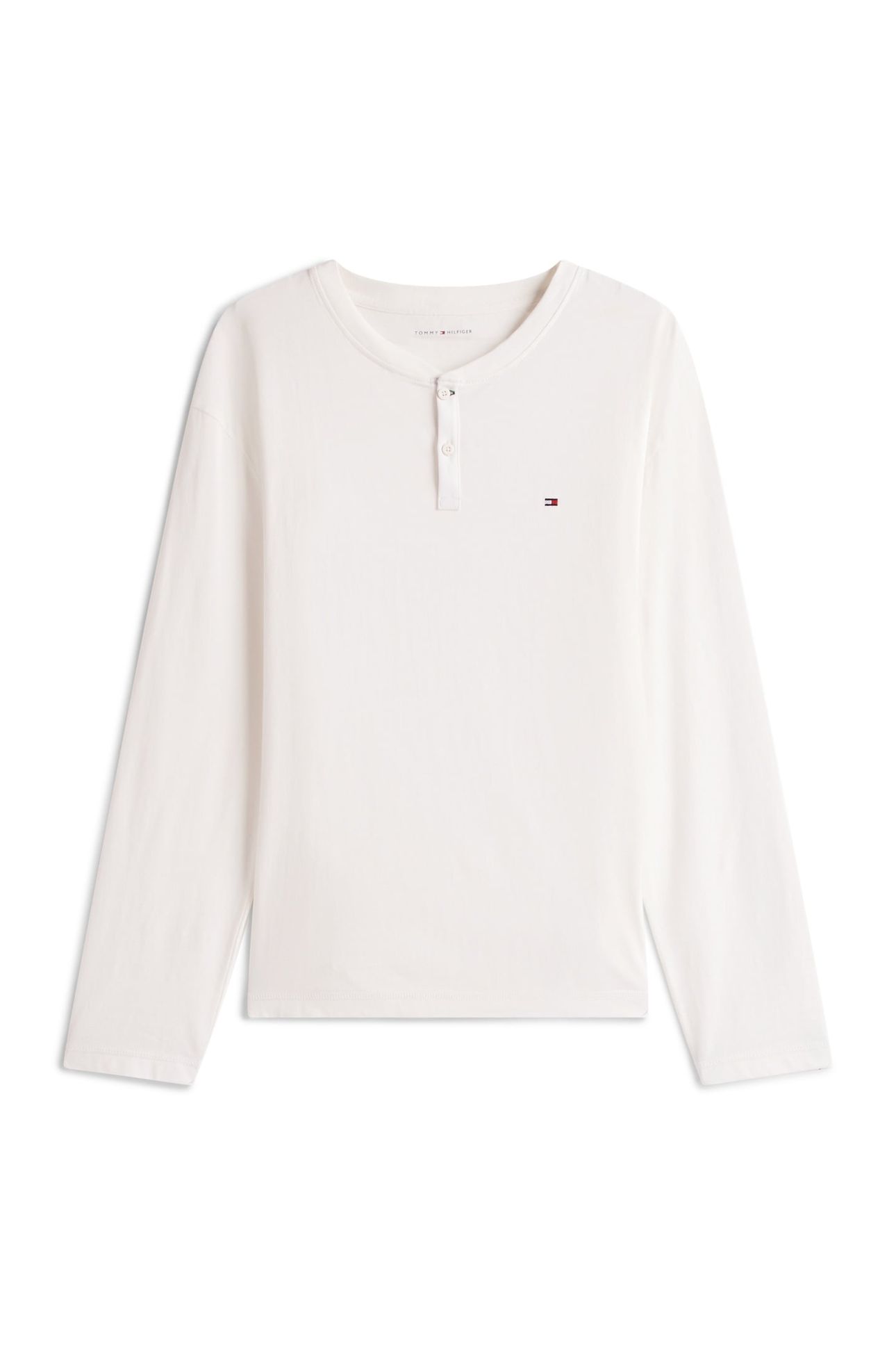 LS WOVEN HENLEY PJ SET ECRU/CREST AOP 3