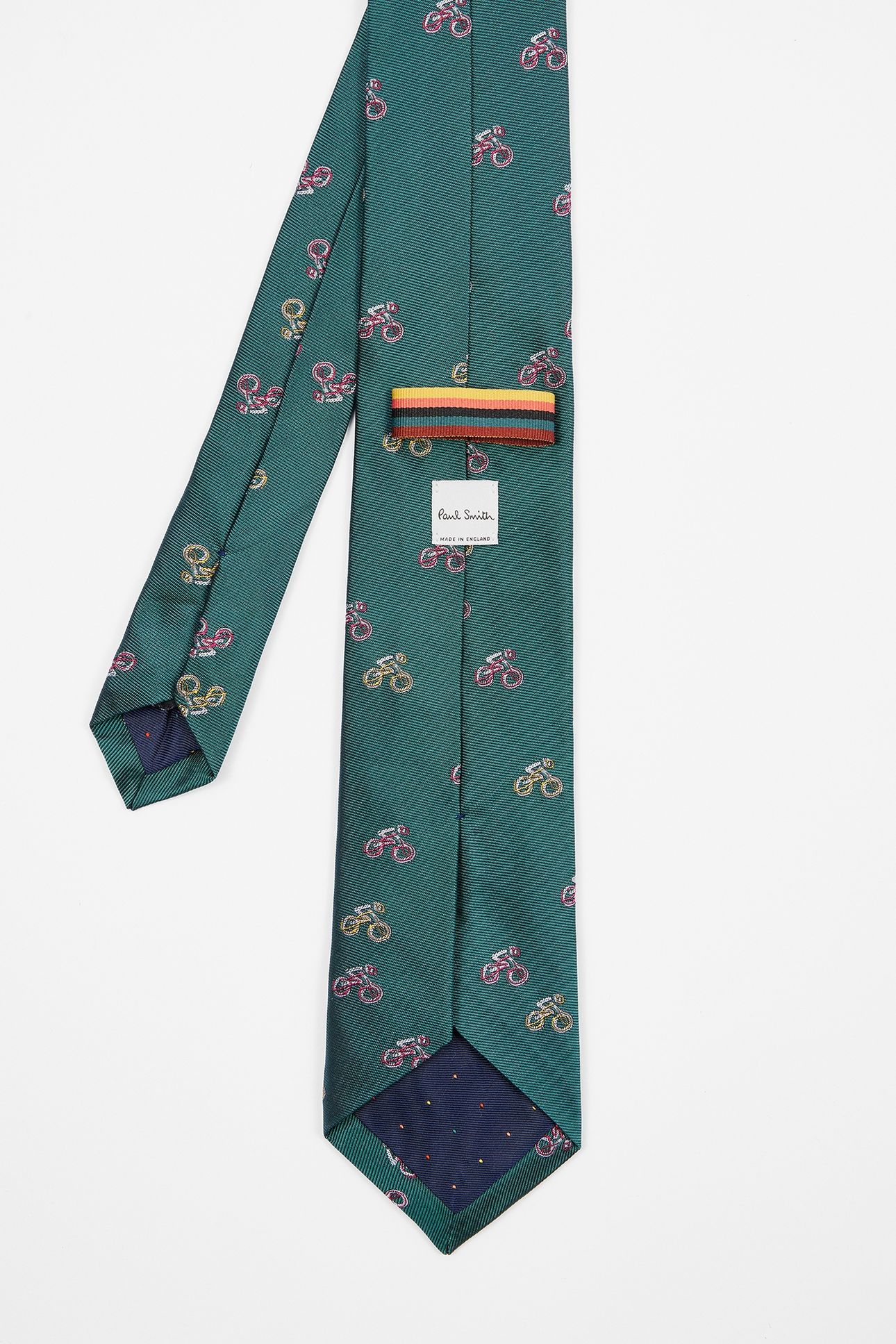 MEN TIE SKETCHY CYCLIST PETROL GREEN 2
