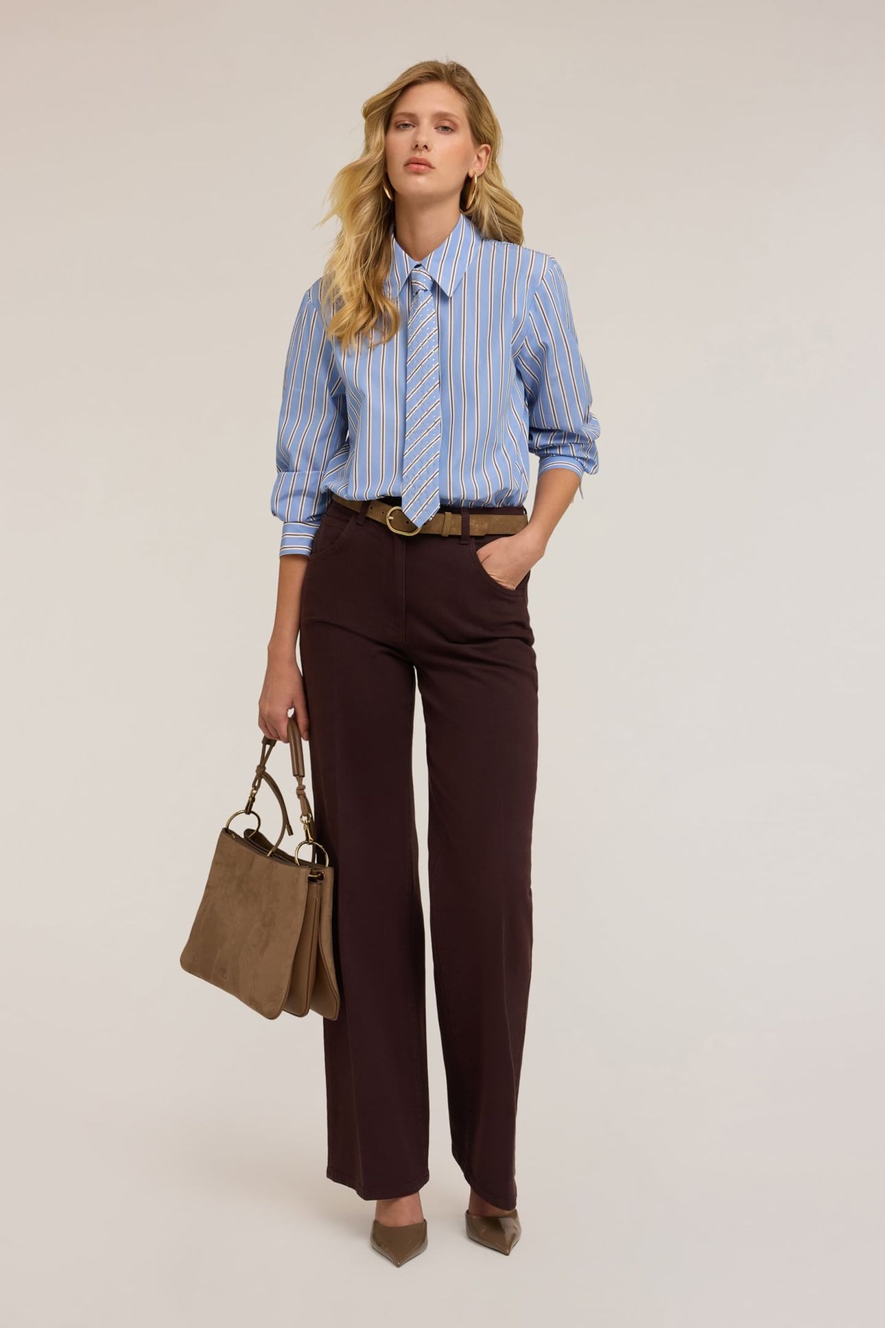 COTTON PALAZZO PANTS BROWN 2