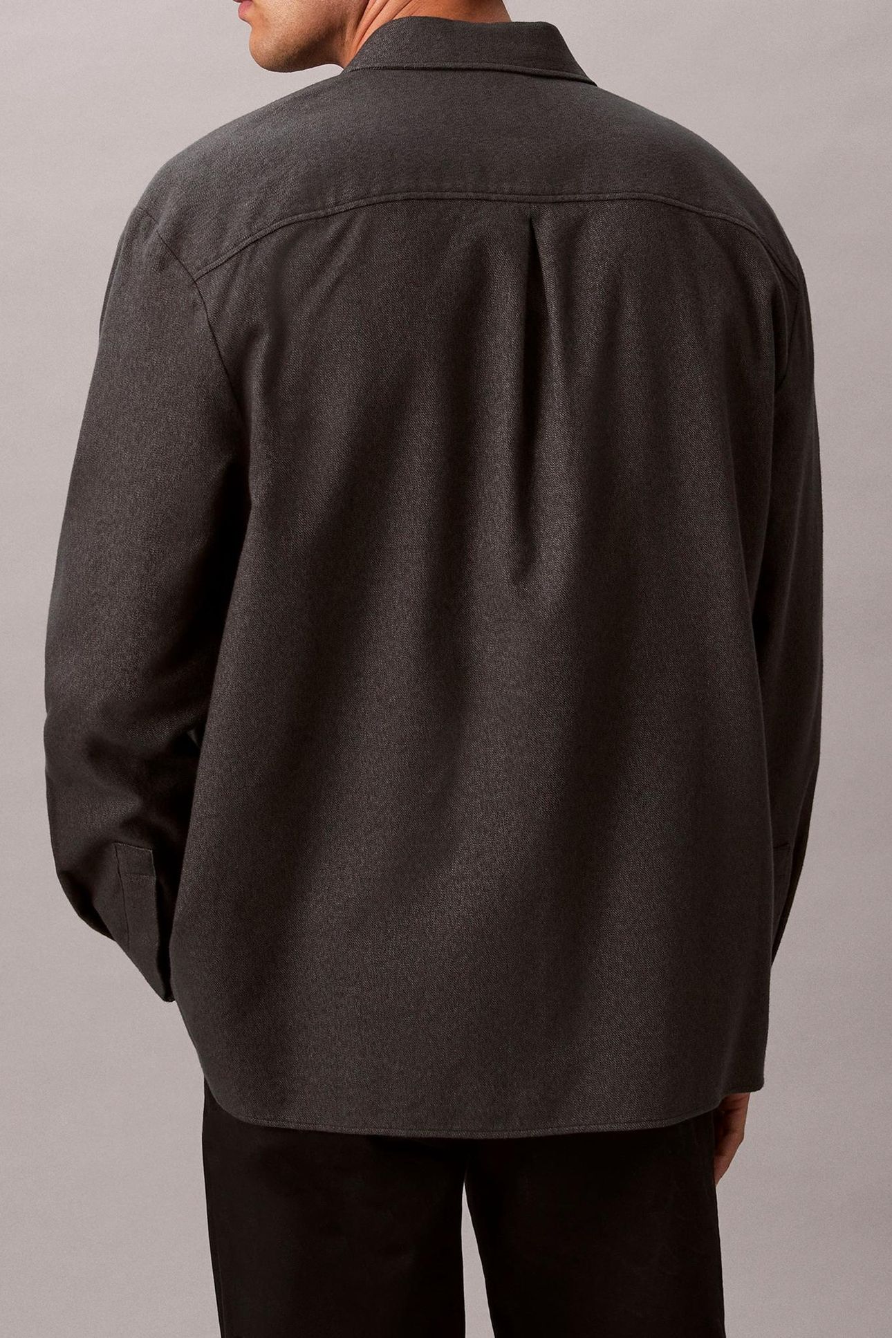 LS MELANGE FLANNEL SHIRT BLACK 2