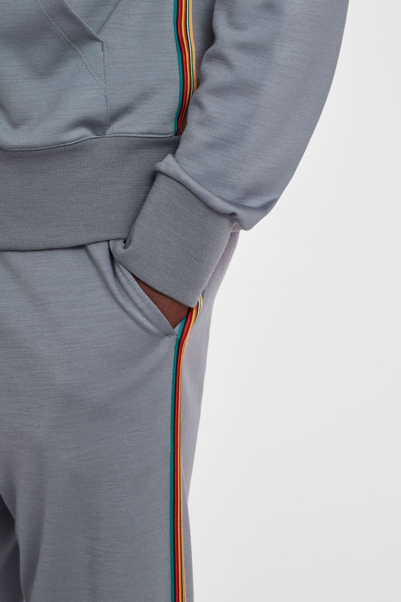 MENS ZIP THROUGH TAPED SEAM HOODIE GREYISH BLUE 7