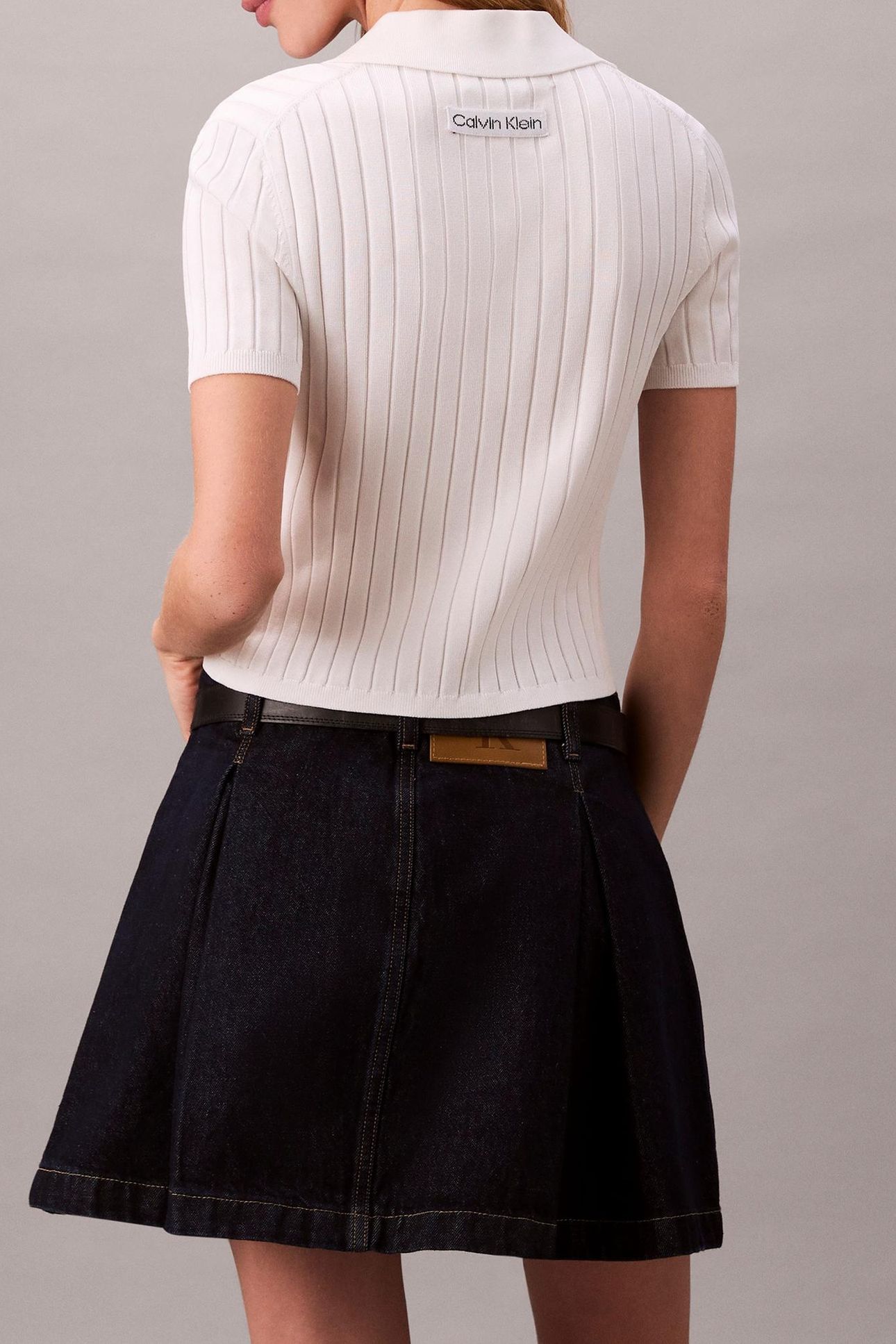 PLEATED DENIM SKIRT CLASSIC RINSE 2