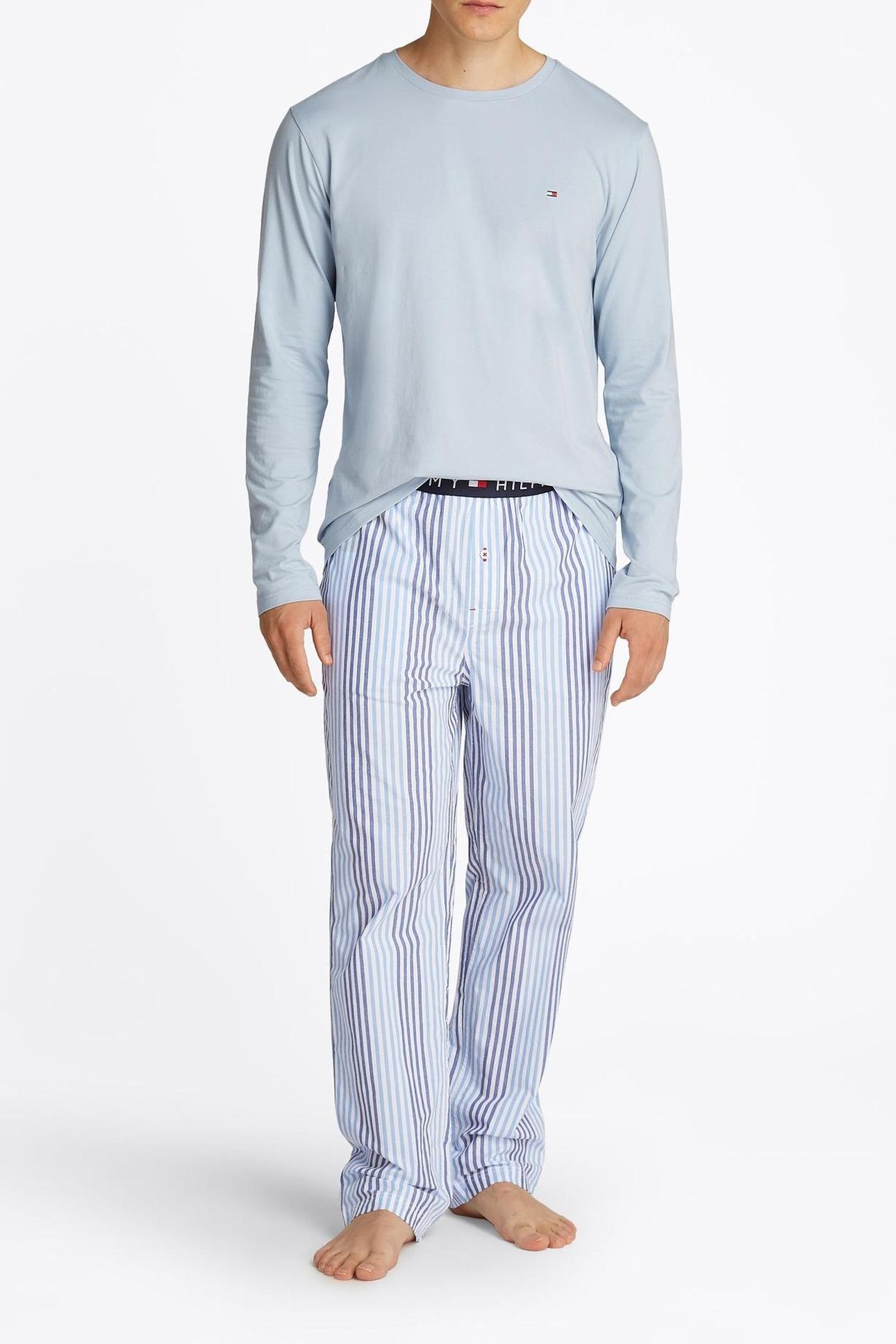 LS PANT WOVEN SET BREEZY BLUE/TWILL STRIPES 1