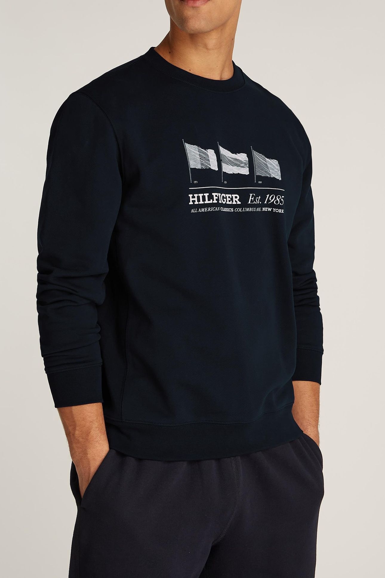 HILFIGER FLAGS CREWNECK DESERT SKY 1