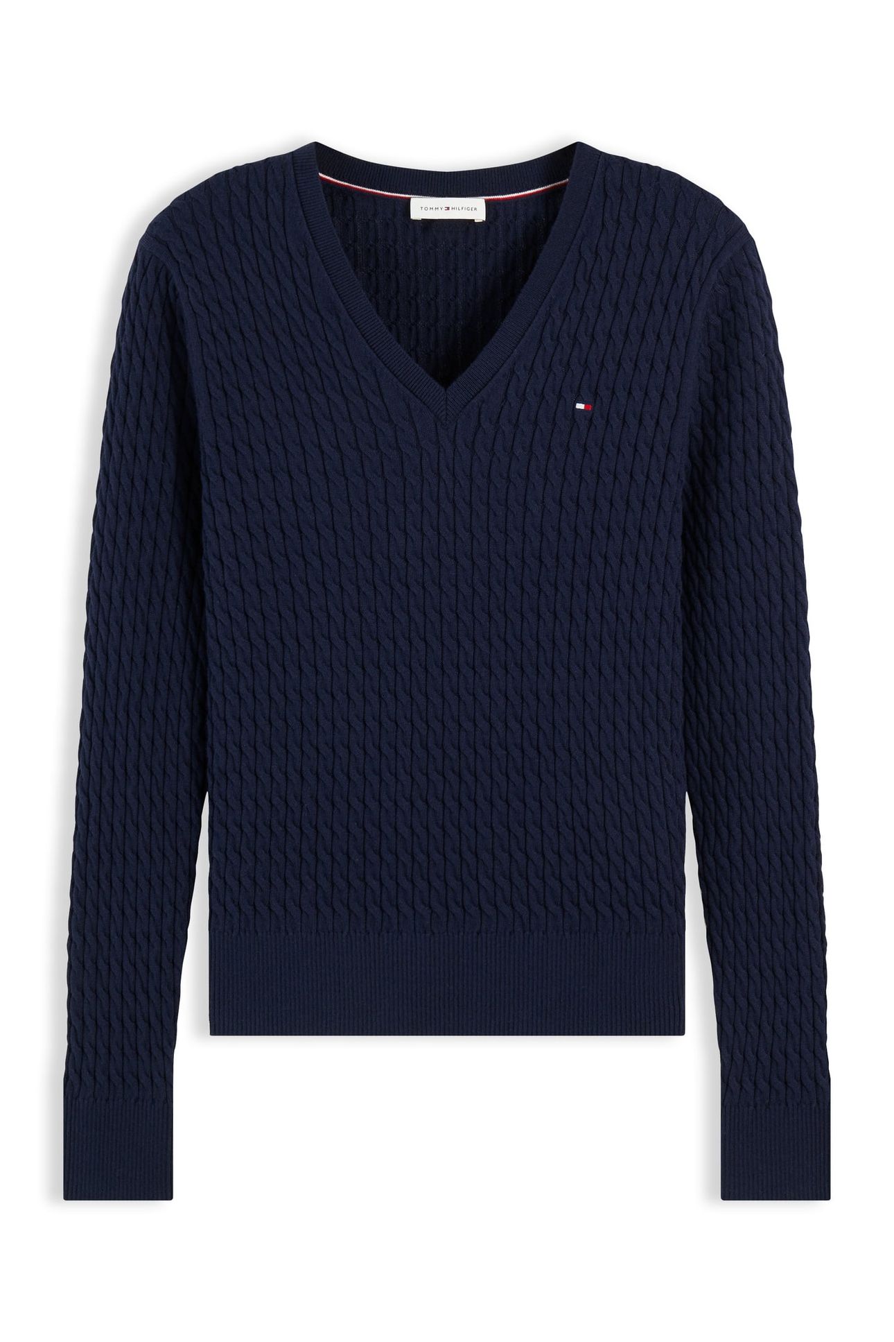 CO CABLE FINE GG V-NECK DARK BLUE 5