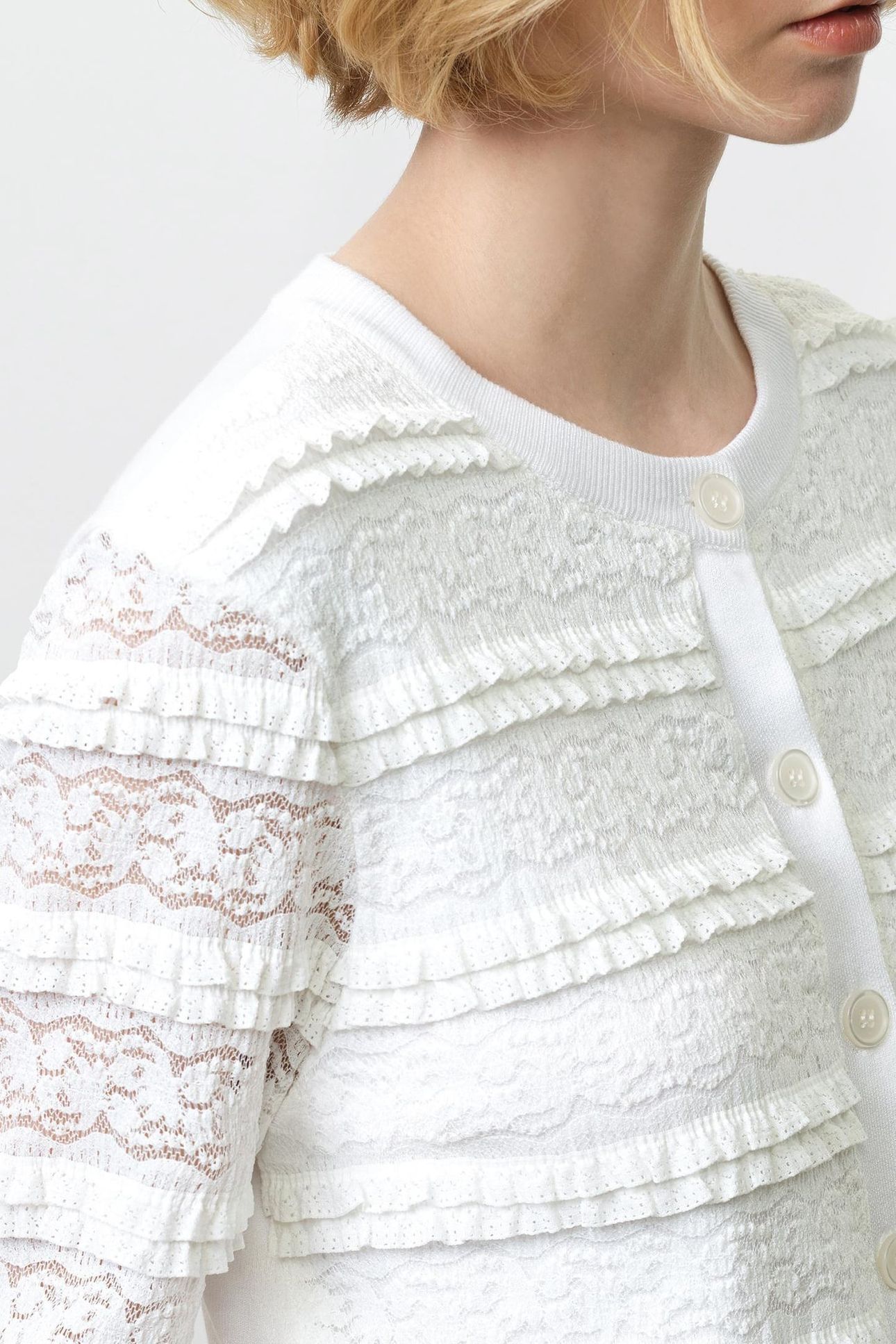 KRISTA LACE MIX CARDIGAN SUMMER WHITE 3