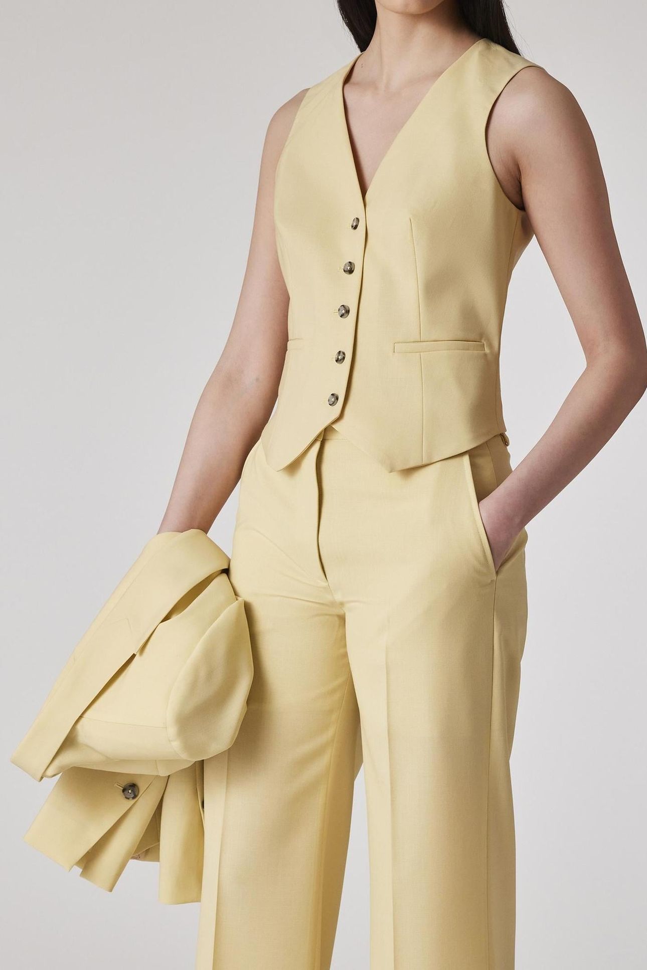 WOMENS WAISTCOAT LEMON YELLOW 3