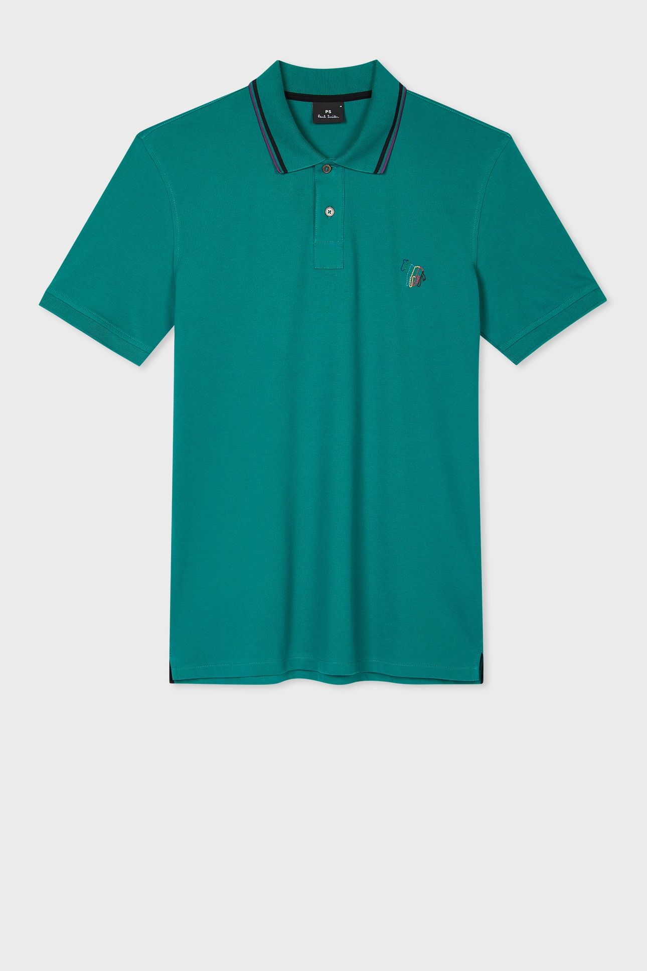 MENS REG FIT POLO ZEB EMB PETROL GREEN 4