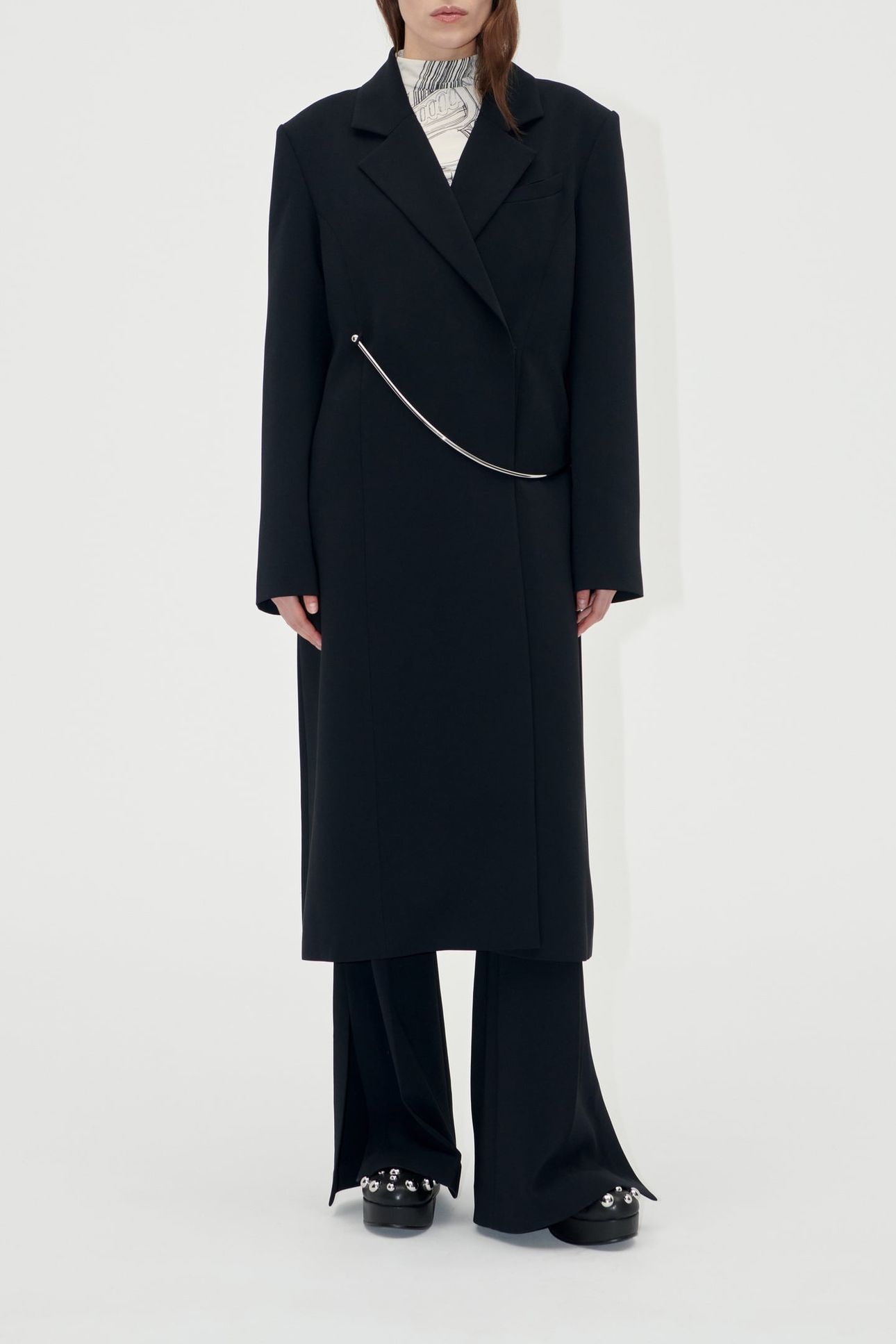 STRAIGHT LONG SLEEVE COAT BLACK 1