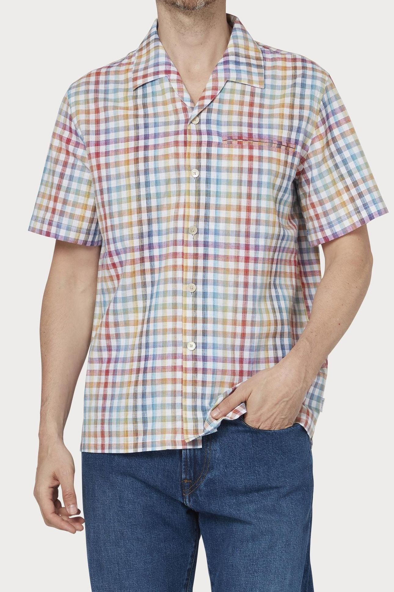MENS SS CASUAL FIT SHIRT OFF WHITE 1