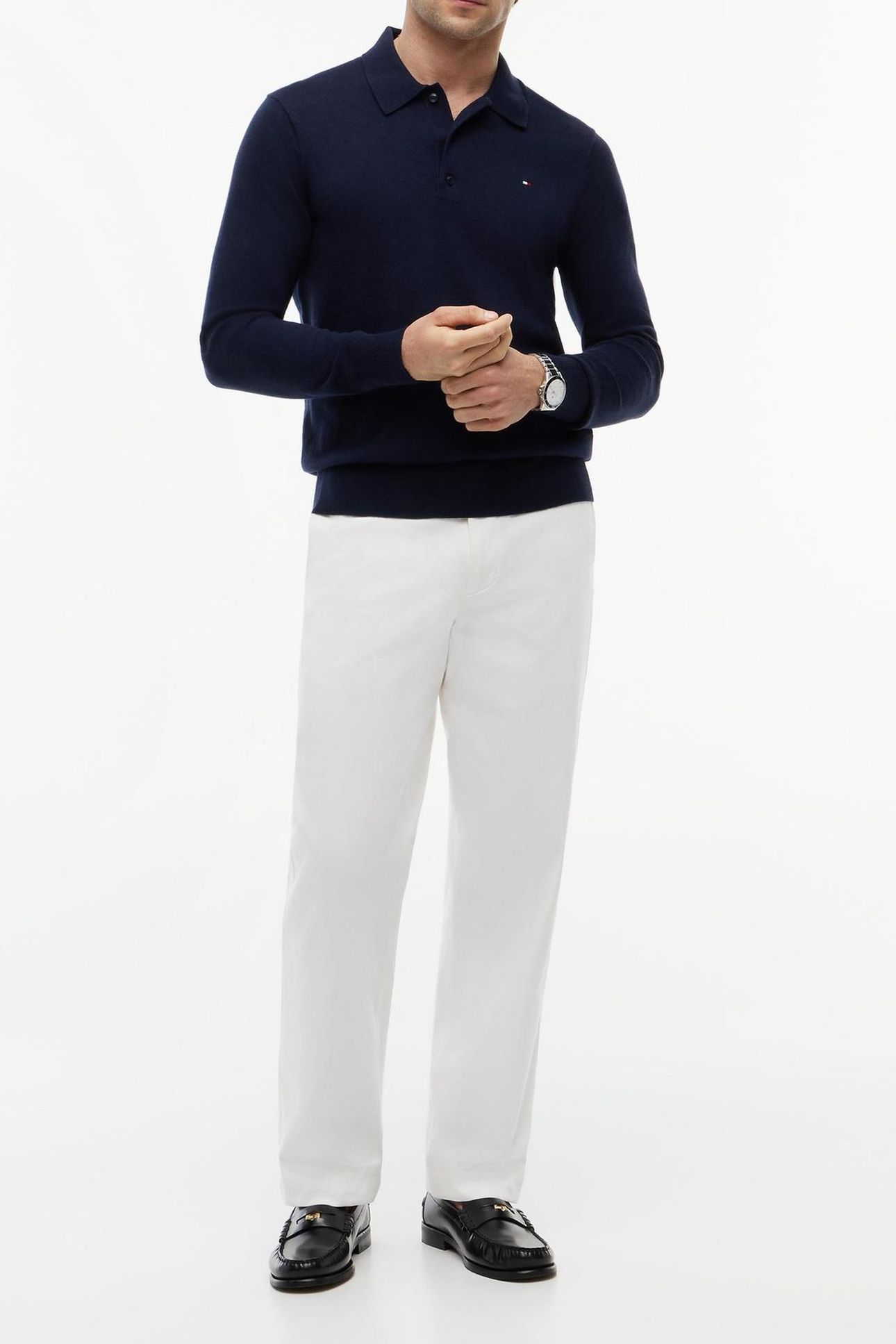PIMA COTTON CASHMERE SWEATER NAVY BLUE 3