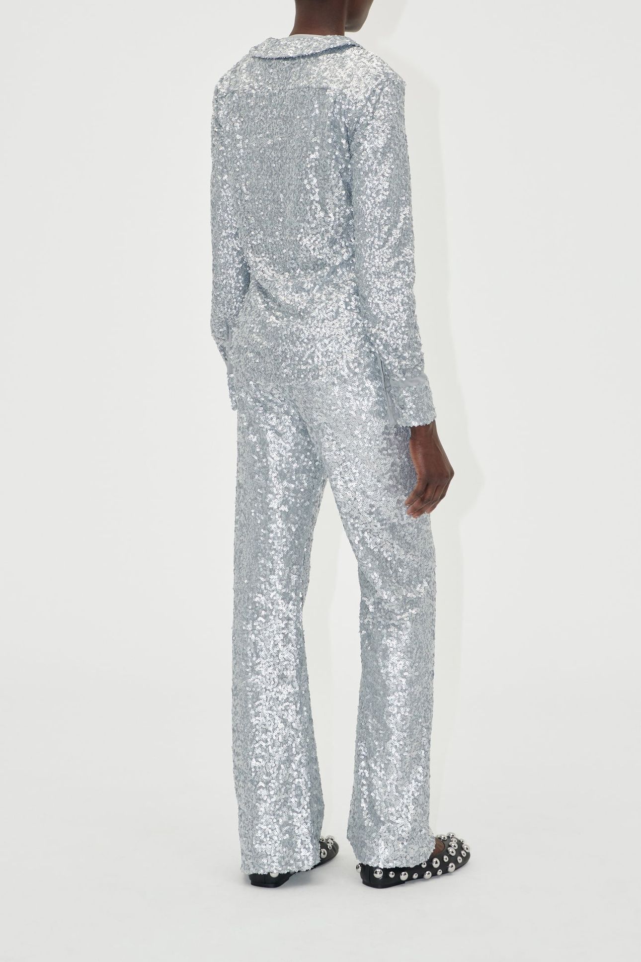 ELASTICATED STRAIGHT LONG PANTS STEEL GREY 2