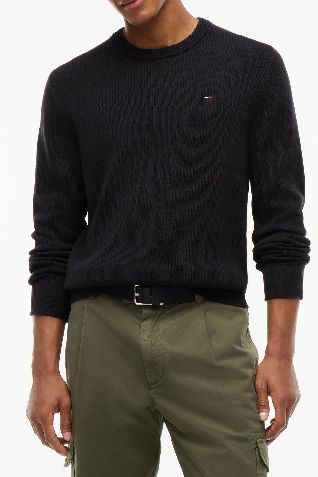 TJM SLIM ESSENTIAL SWEATER BLACK 1