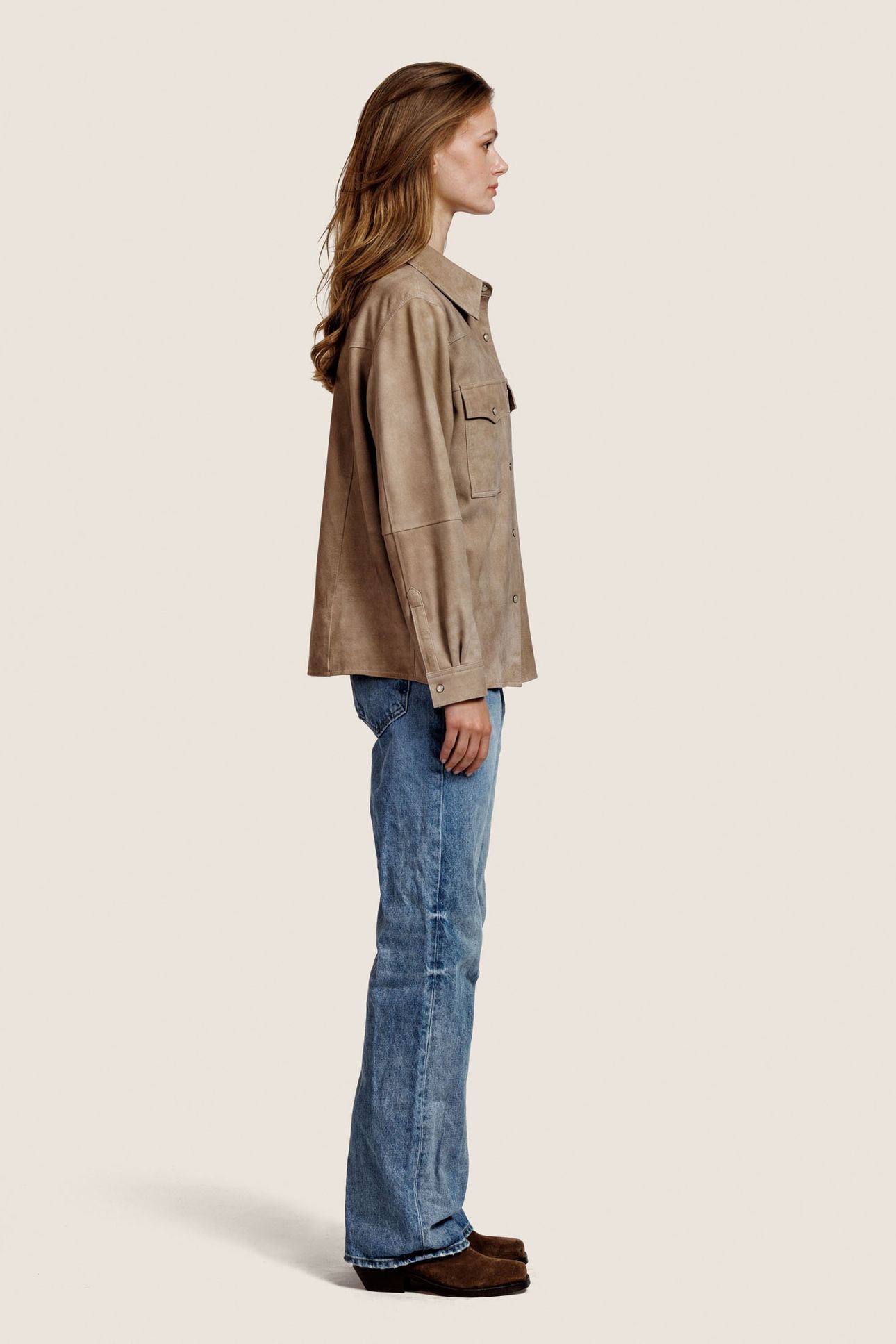 HAVANA SUEDE BLOUSE GREY TAUPE 2