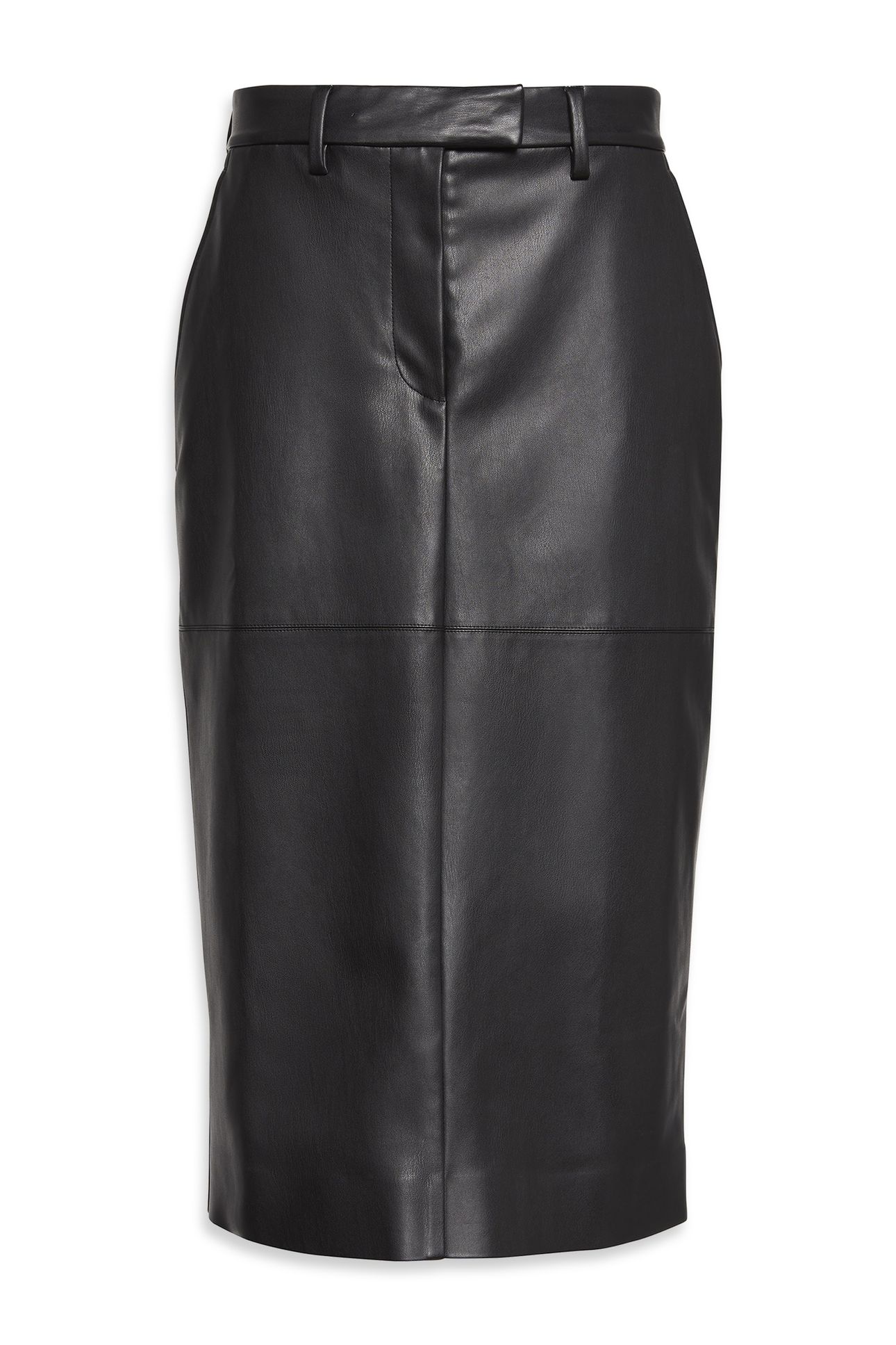 FAUX LEATHER MIDI SKIRT BLACK 4