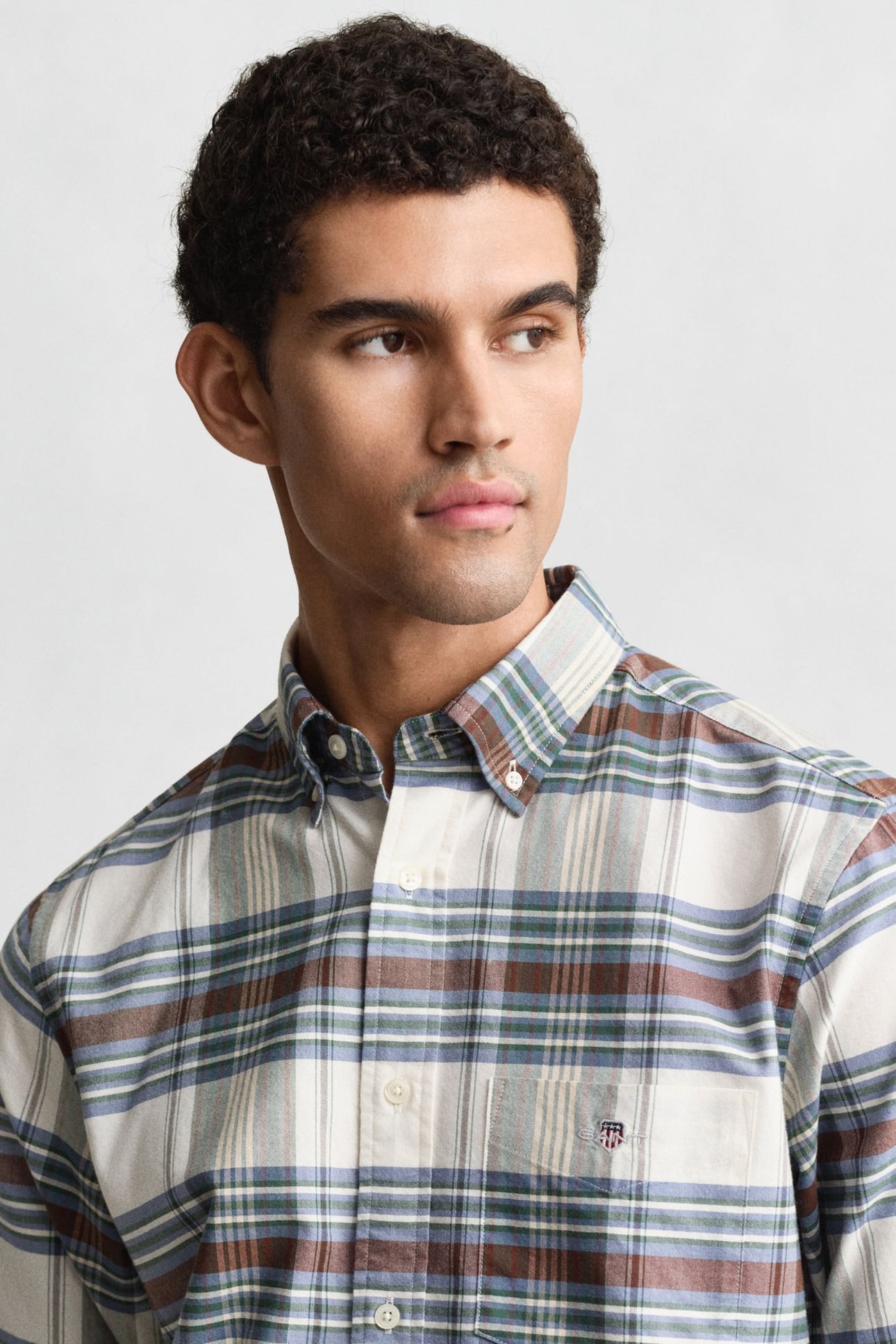 REG OXFORD CHECK SHIRT WOODY GREEN 5