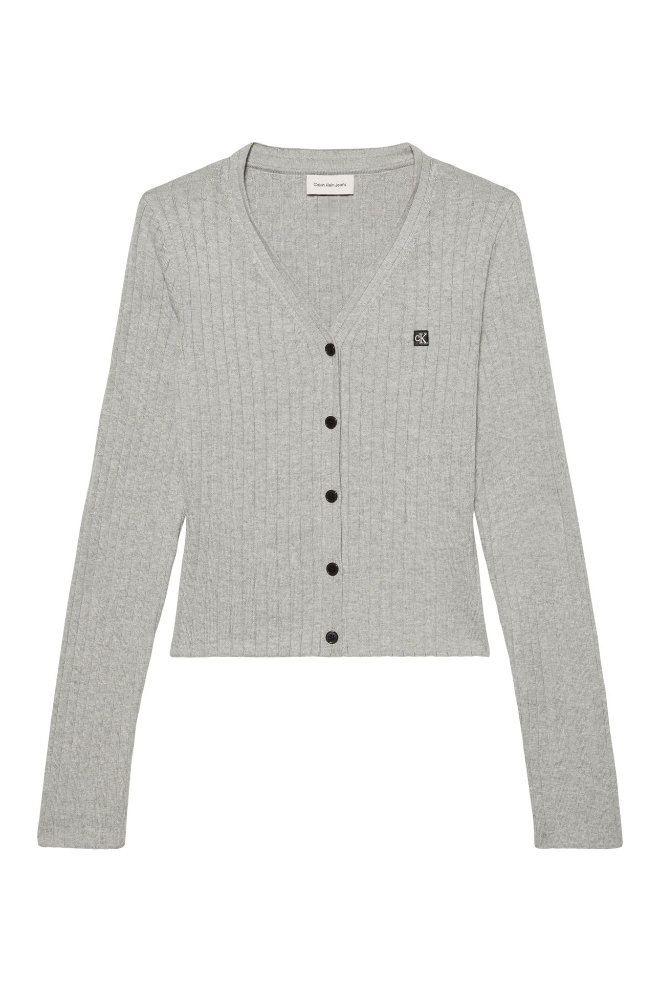 COTTON RIB CARDIGAN B10 GREY HEATHER 4