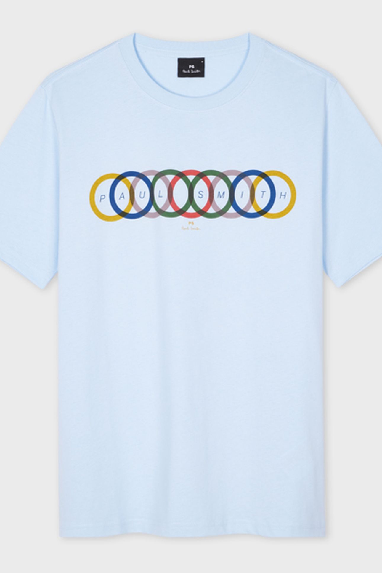 MENS REG FIT T SHIRT MULTI CIRCLES LIGHT BLUE 5