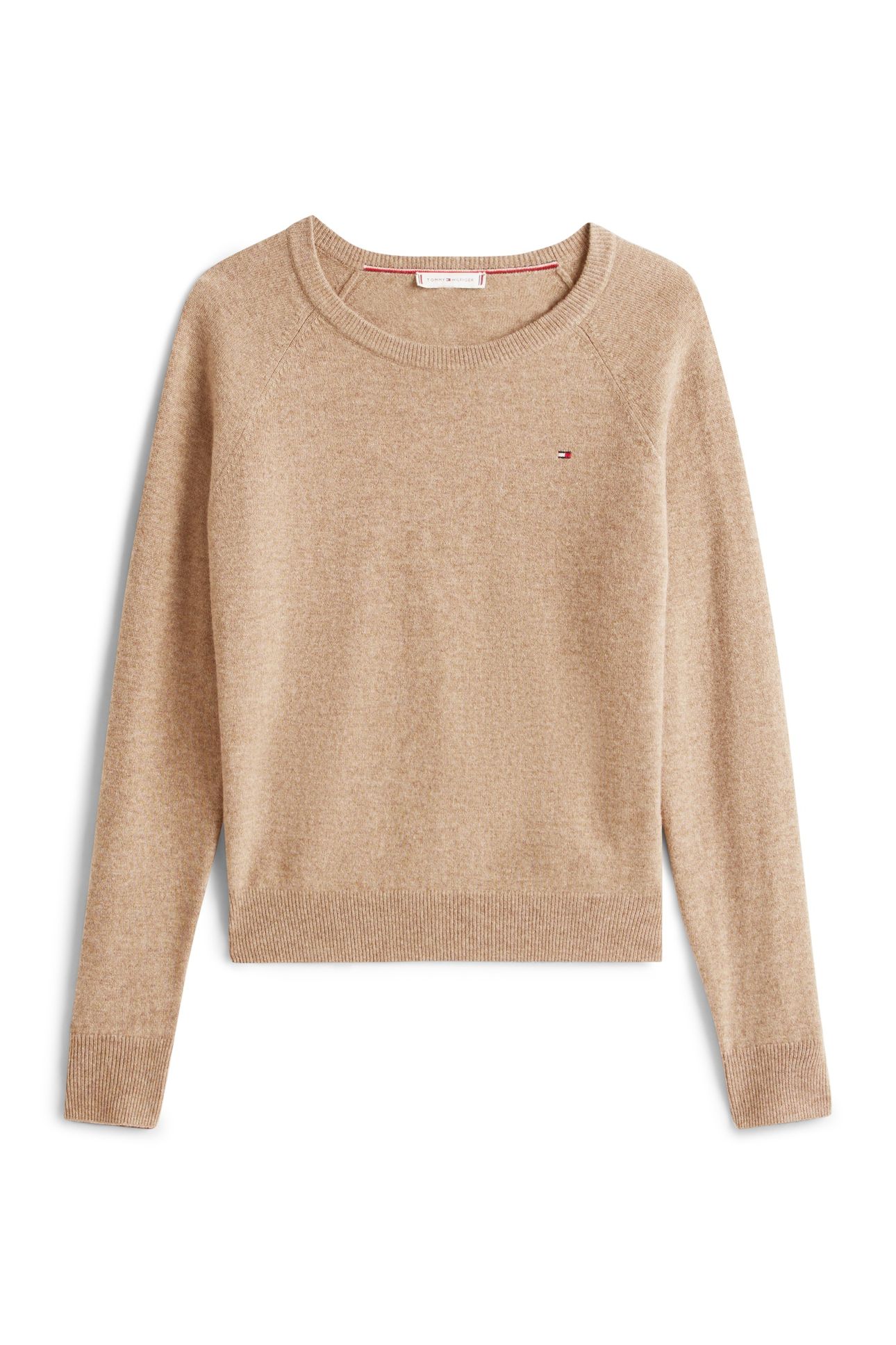 WOOL CASH C-NECK LOOSE SWEATER HEATHERED TAUPE 4