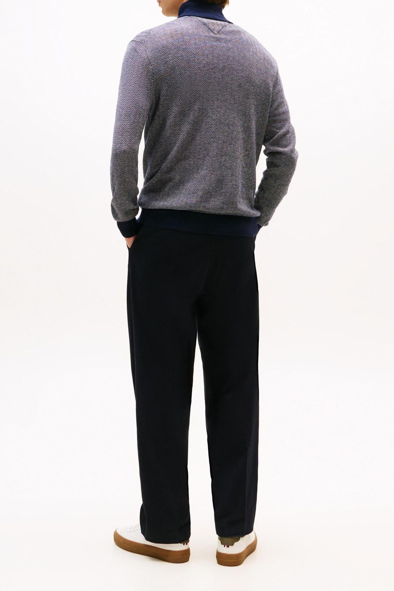 PIMA COTTON CASHMERE HERRINGBONE DESERT SKY/IVORY PETAL 3