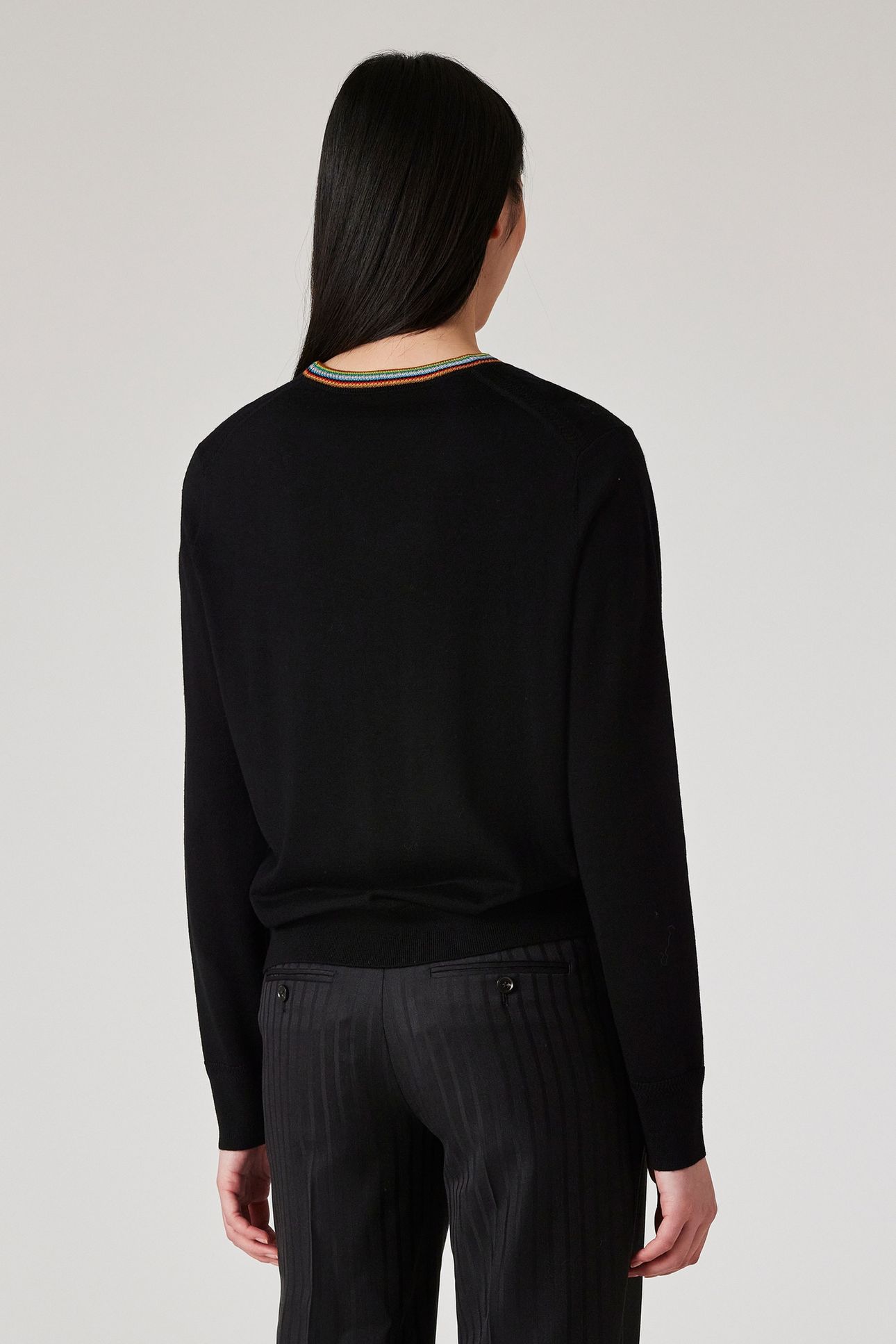 WOMENS KNITTED SWEATER CREW NECK BLACK 3