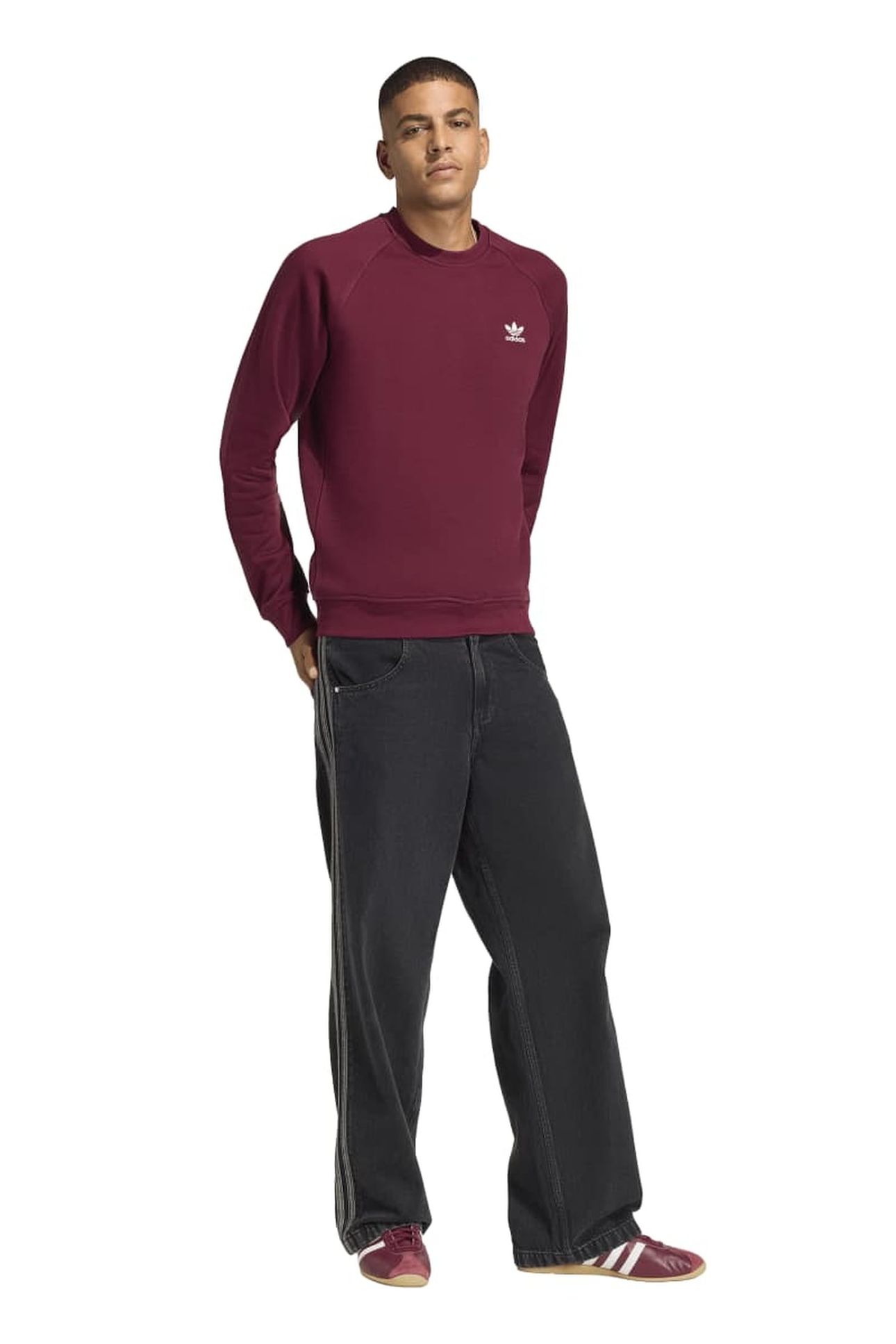 UNISEX ESSENTIAL REGULAR FLEECE CREWNECK MAROON 5