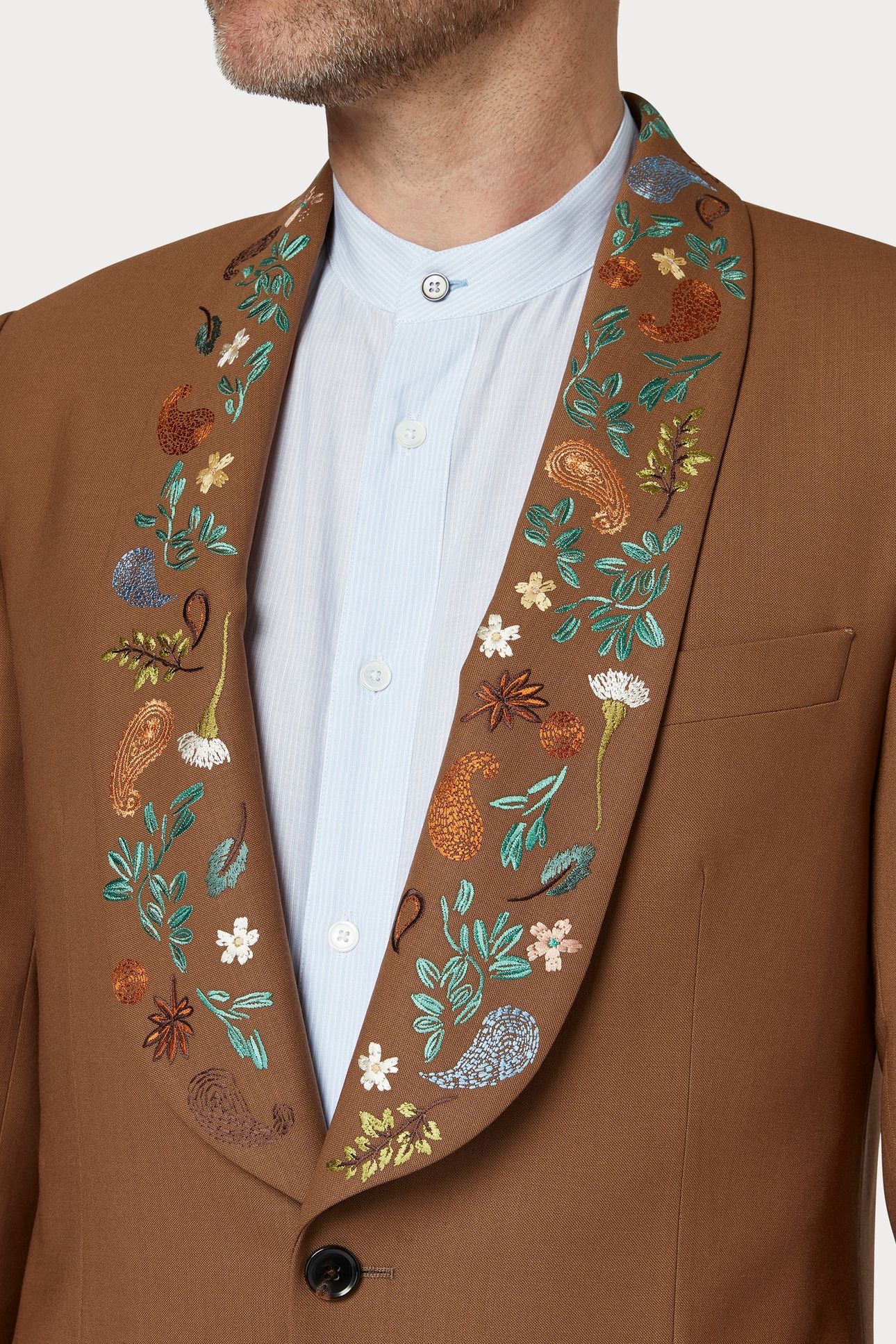 MENS TAILORED FIT 1 BTN JACKET CAMEL 10