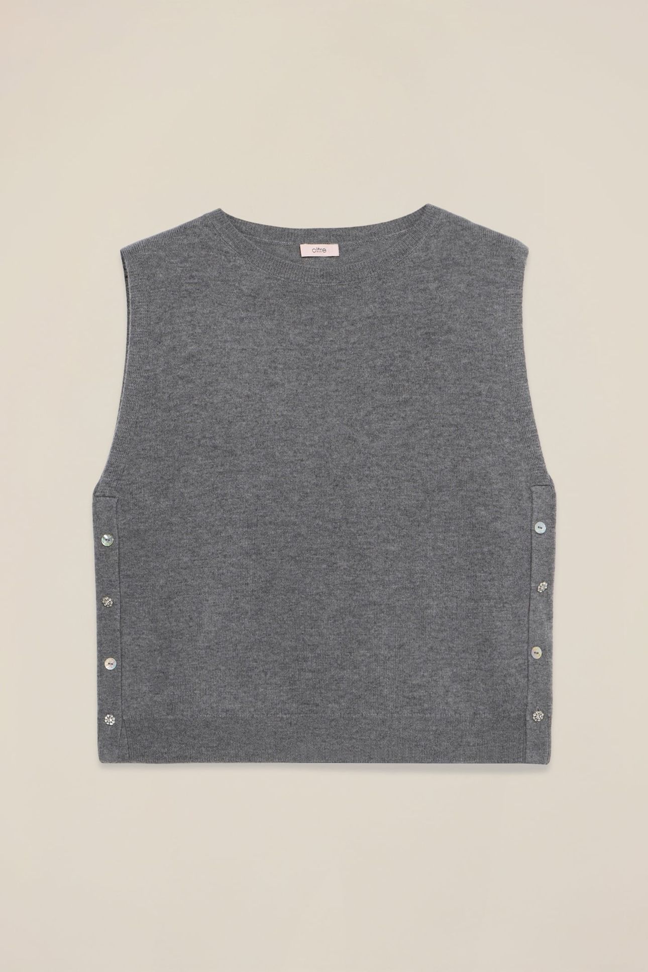 WOOL AND CASHMERE CARDIGAN WITH BUTTONS GREY 6