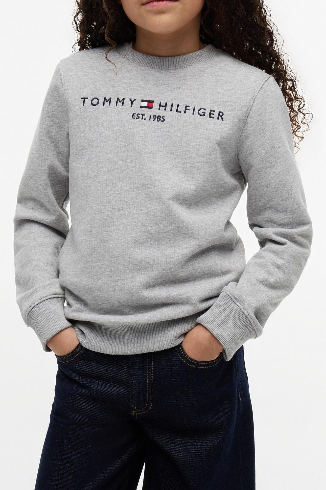 UNISEX ESSENTIAL SWEATSHIRT LIGHT GREY HEATHER 1