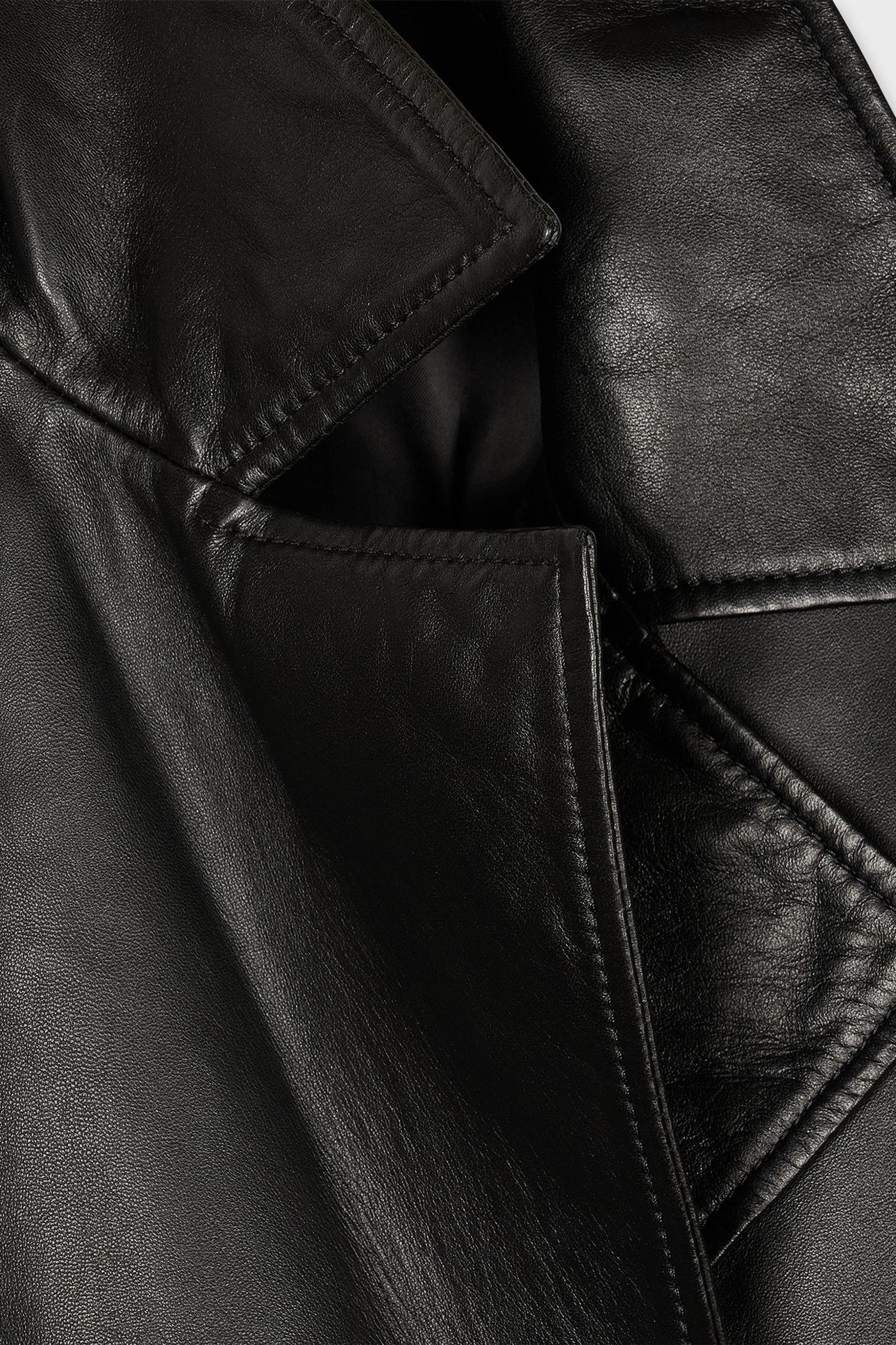 WOMENS COAT LEATHER BLACK 7
