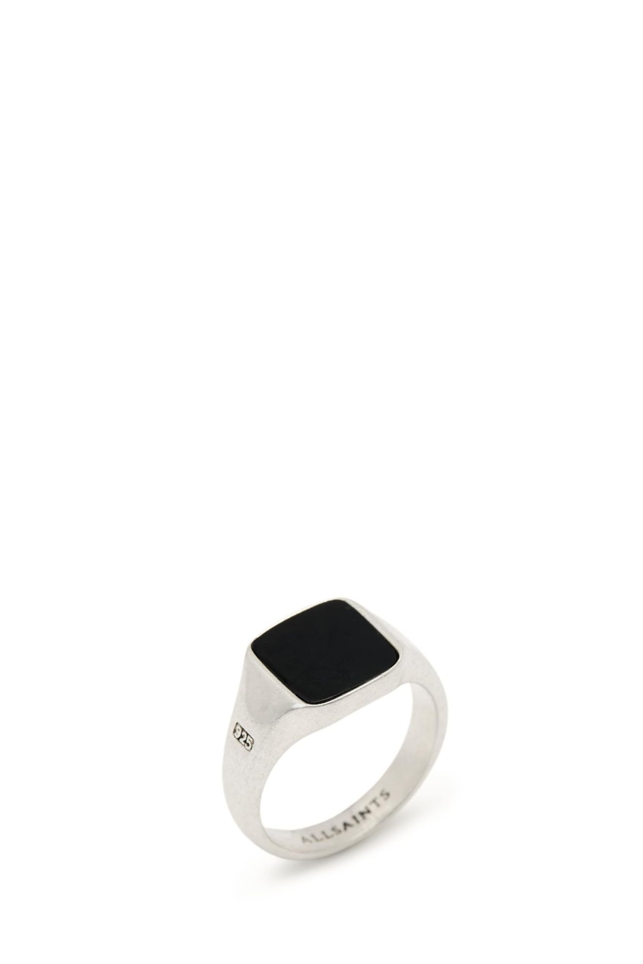 SPIKE SQ RING WARM SILVER/BLACK 1