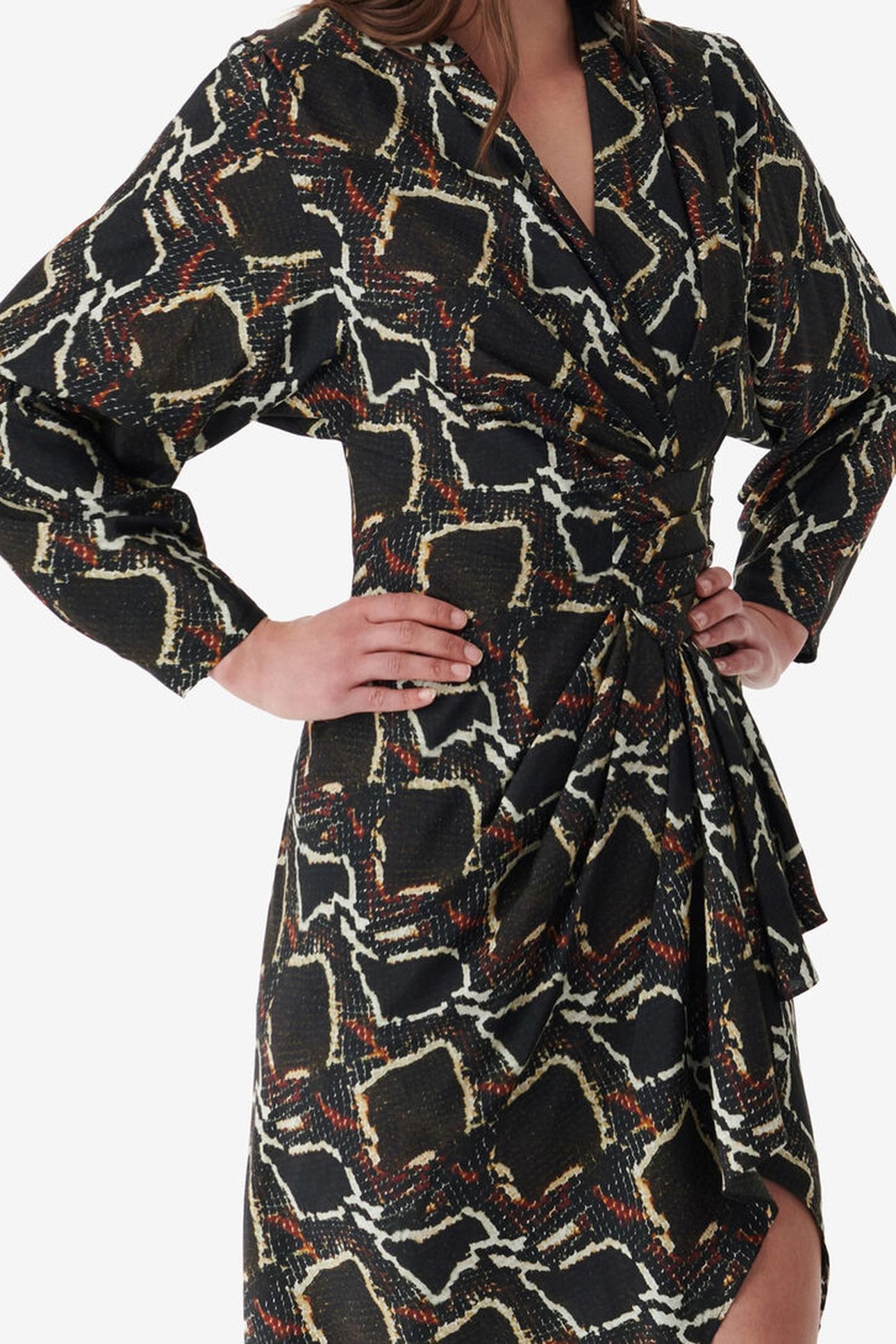 AURELIE DRESS BLACK/BROWN 3