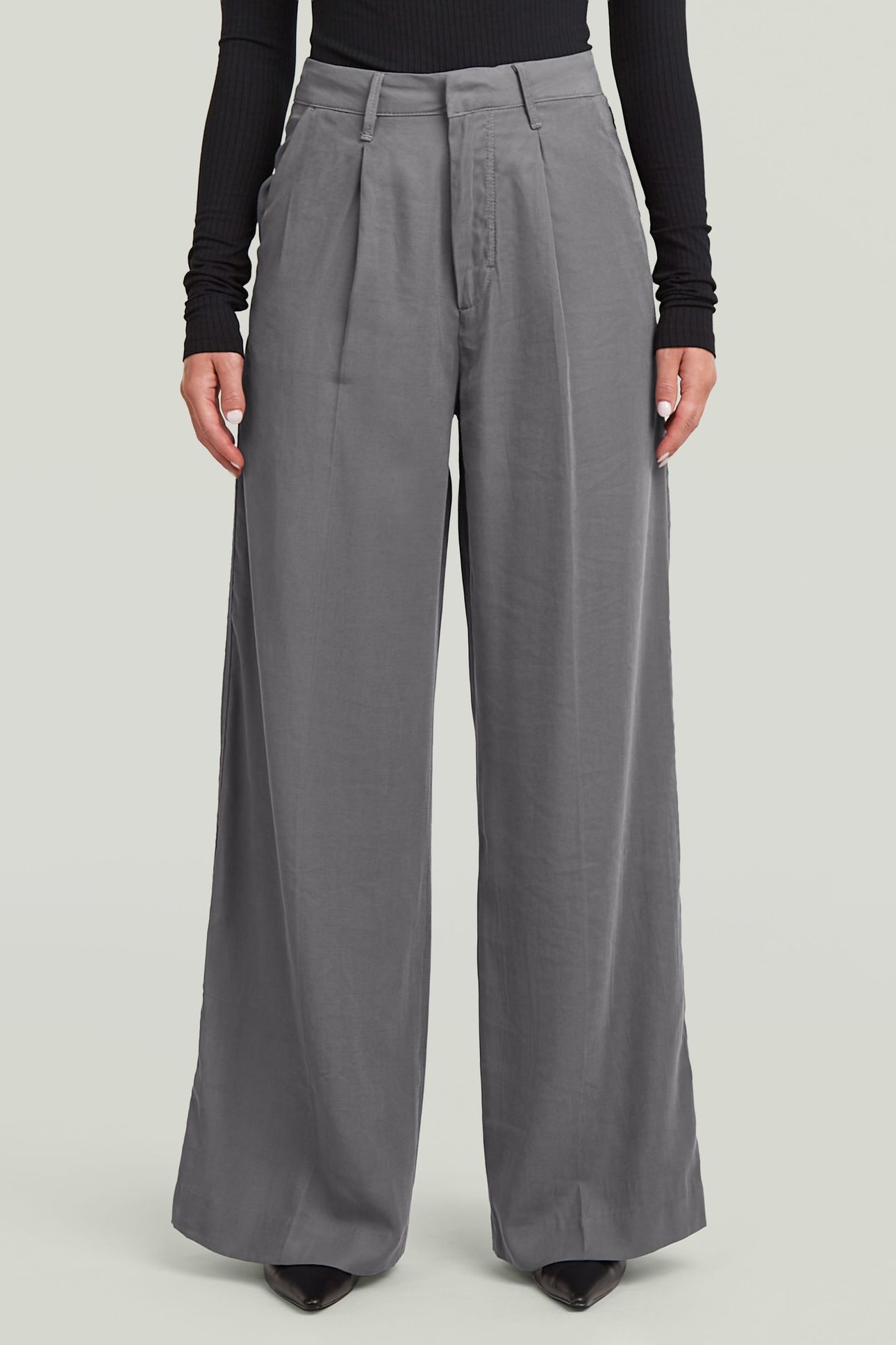 FLUID WIDE LEG PANTS GREY 1