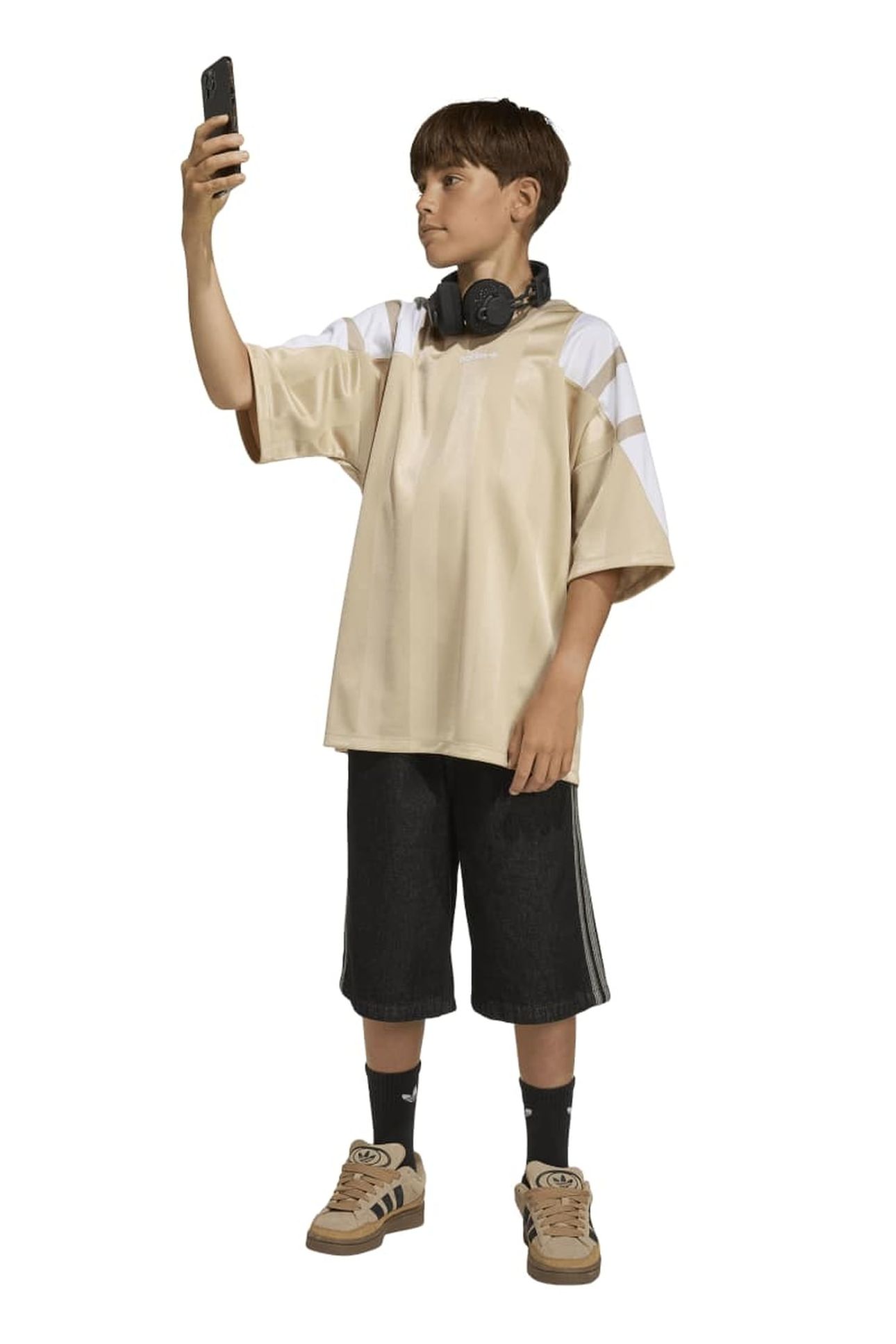 JUNIOR OVERSIZED BLOCKED JERSEY T-SHIRT STONE KHAKI 6