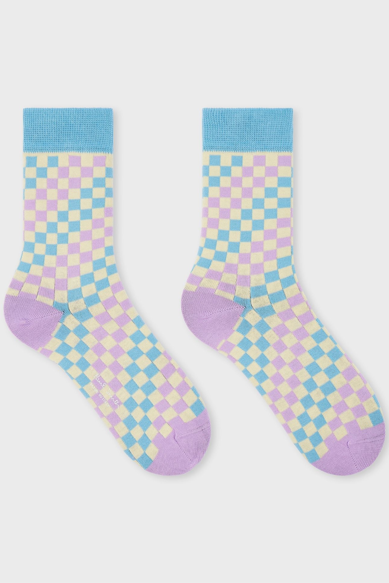 WOMEN SOCK JILL CHECK TURQUOISE 1