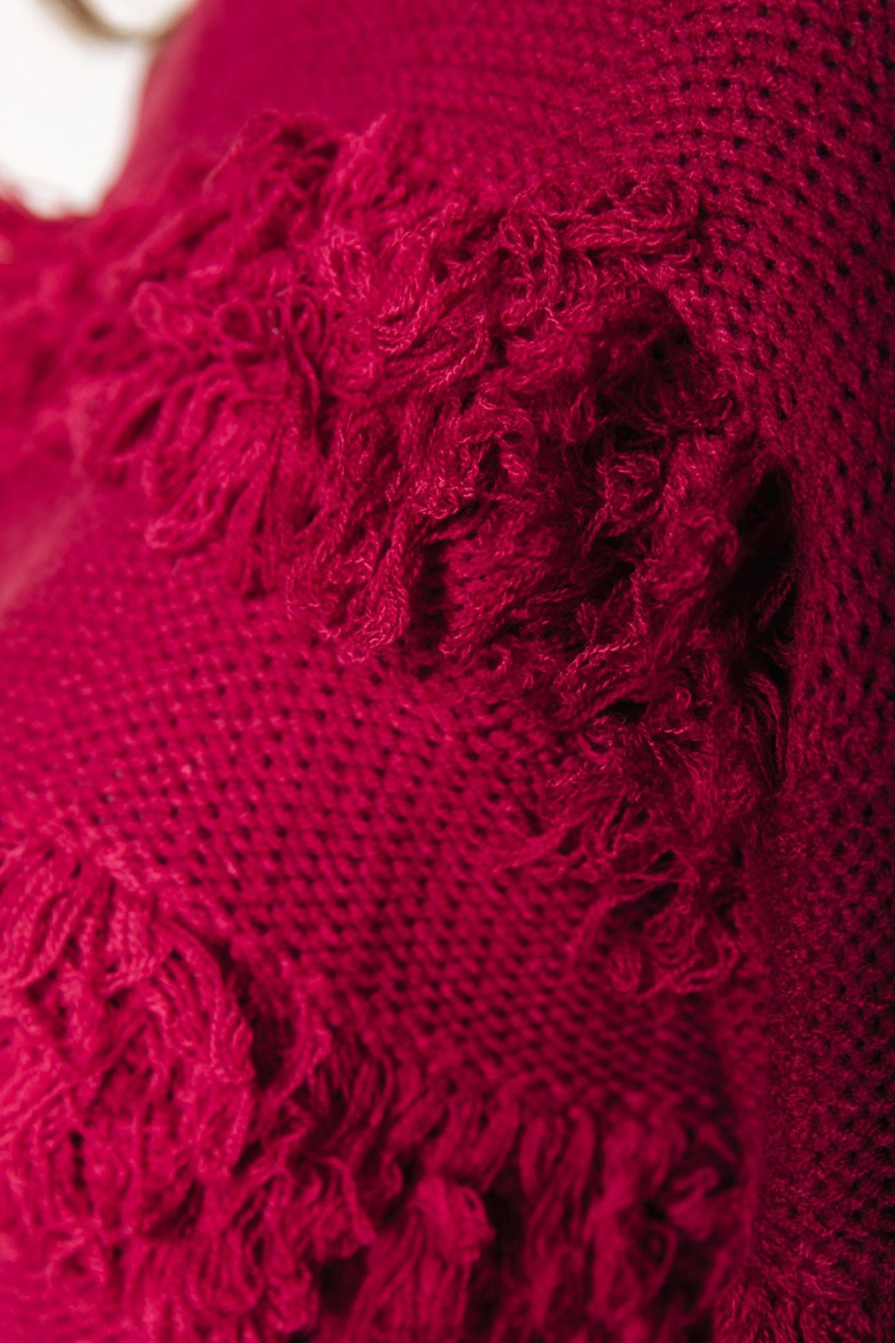 ALBA FRINGE KNITTED SWEATER RASPBERRY WINE 4