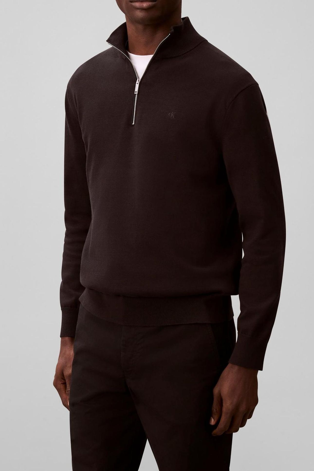 LS SUPIMA QUARTER ZIP SWEATER BLACK 1