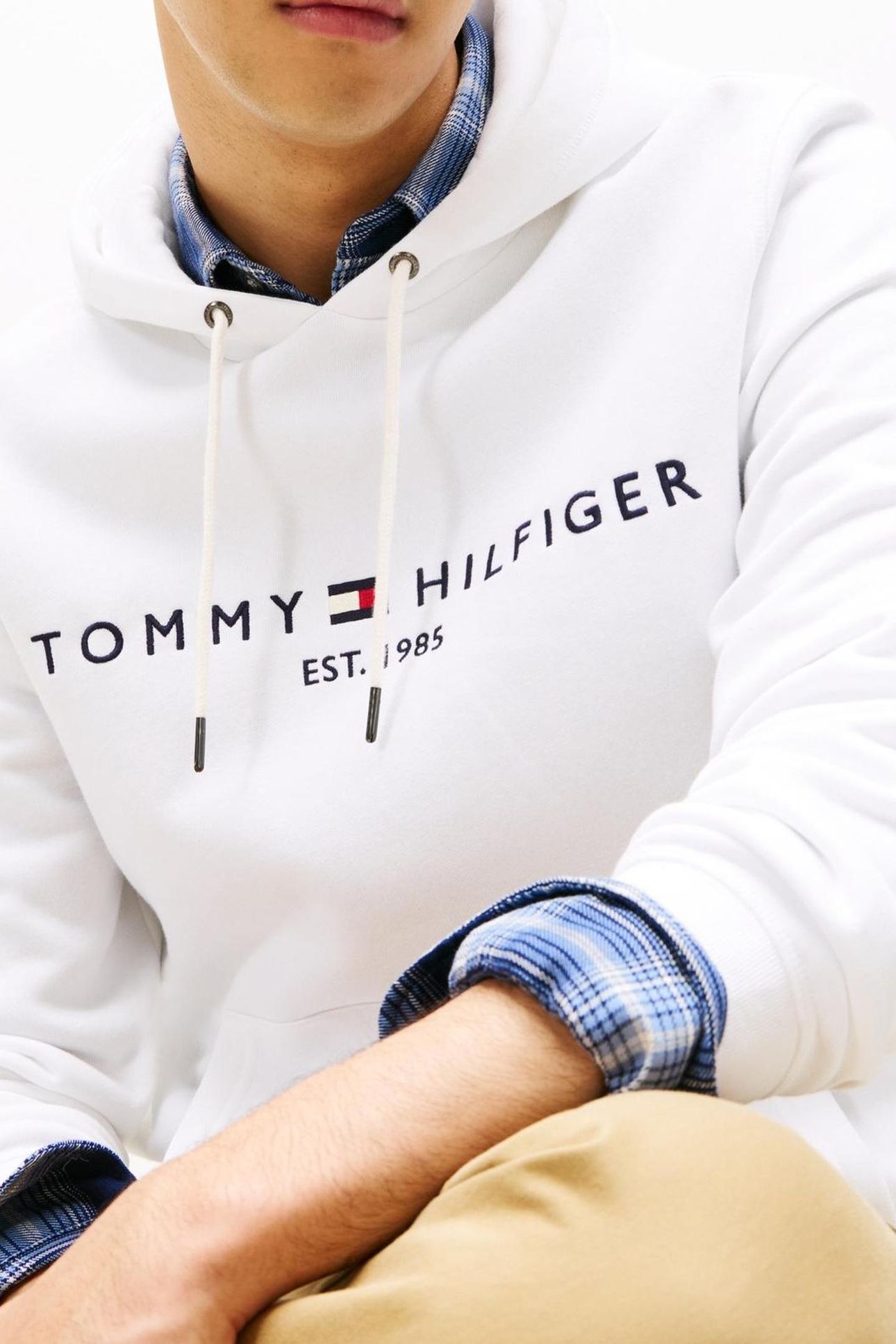 TOMMY LOGO HOODY WHITE 7