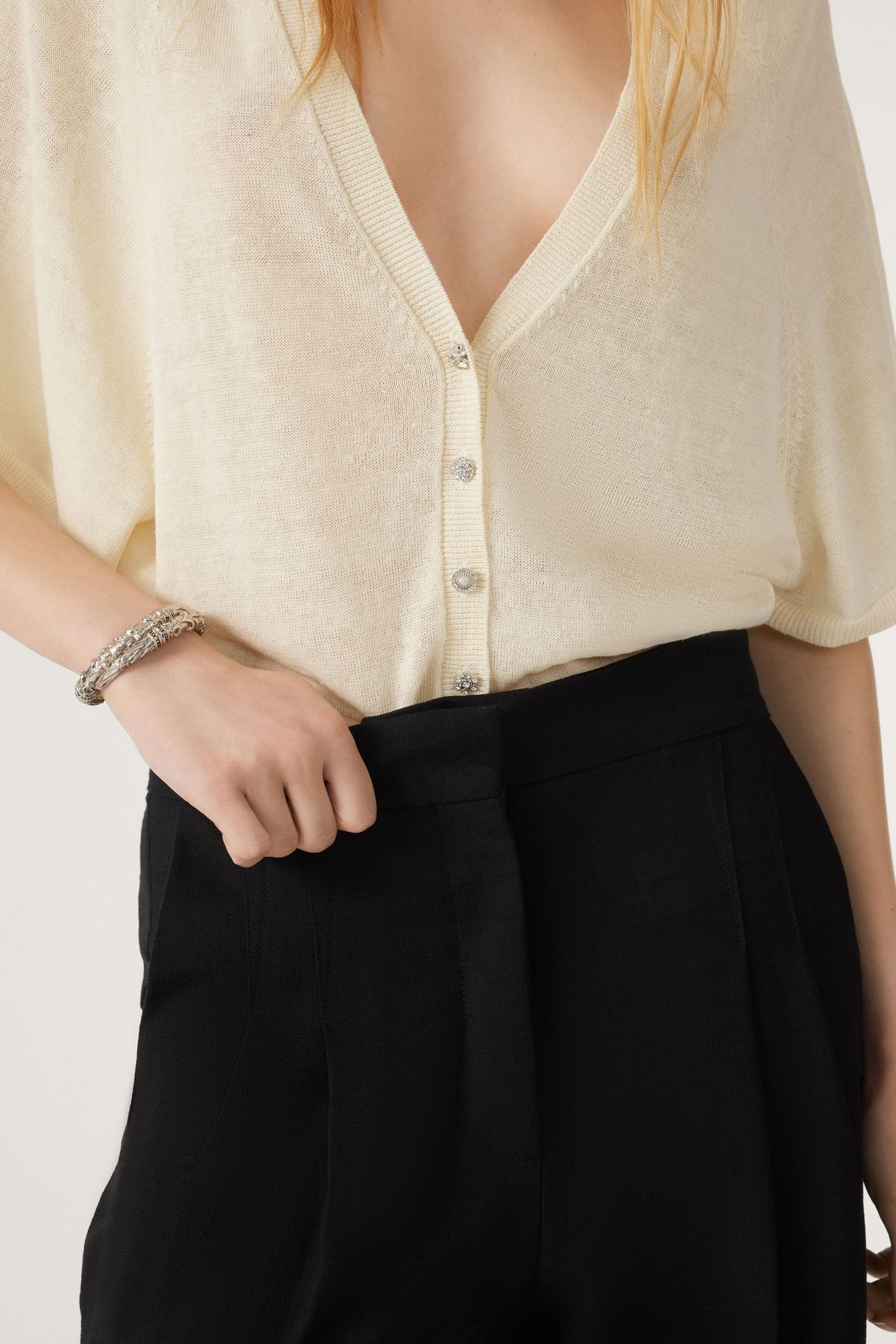 SHORT CARDIGAN ECRU 2