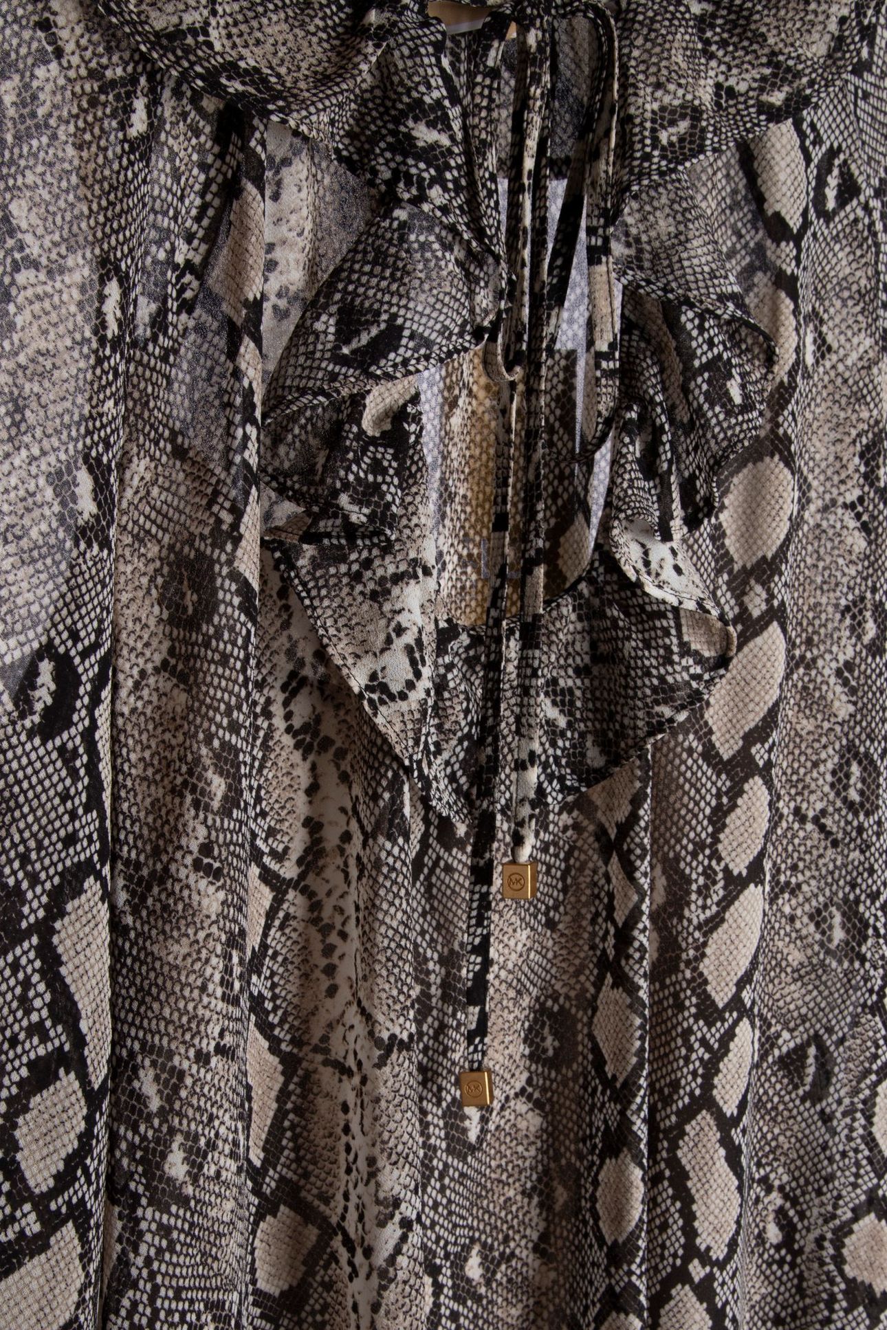 SNAKE LS RUFFLE MINI DRESS SOFT ECRU 6