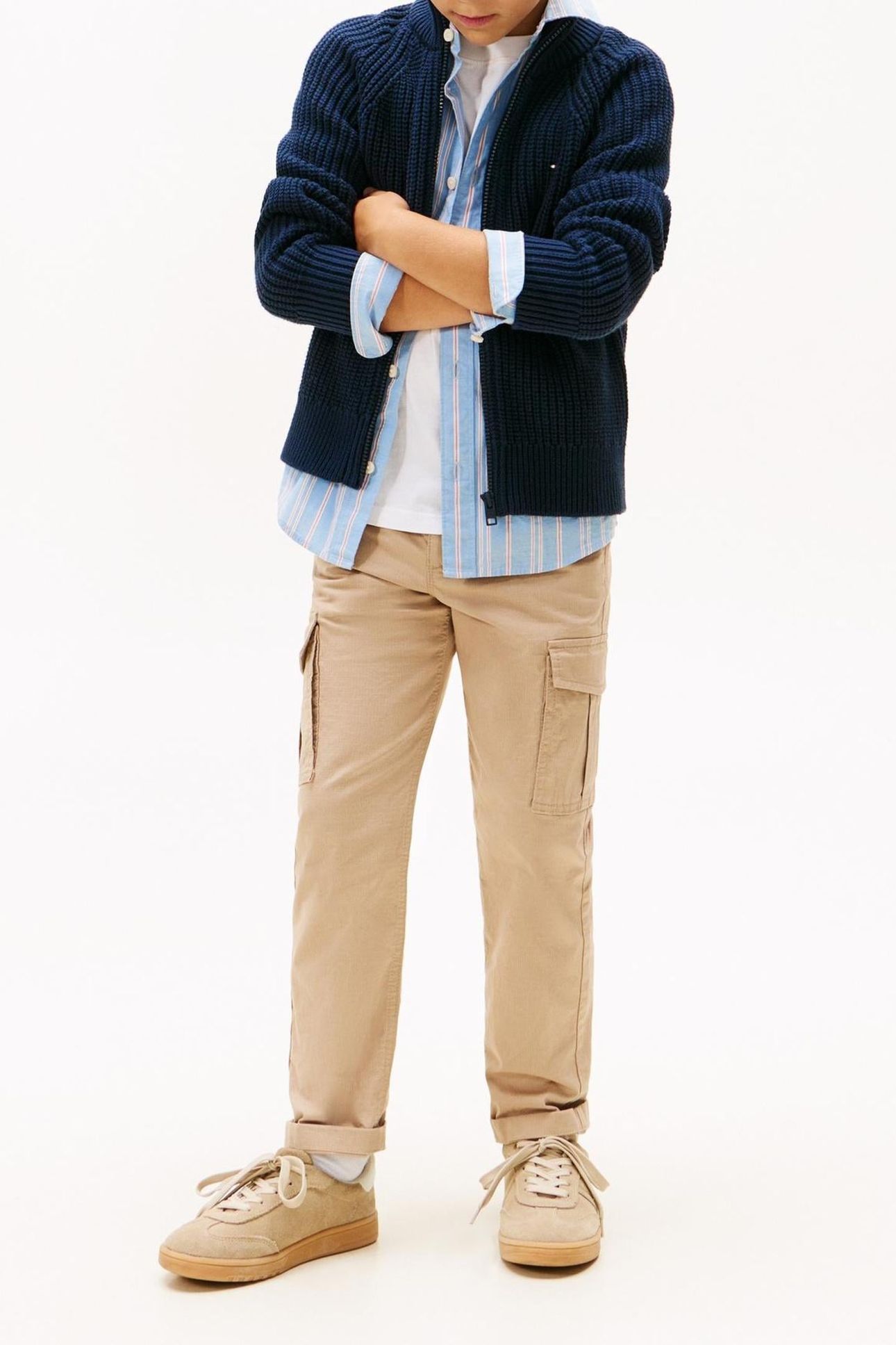 BOYS HALF CARDIGAN FULL ZIP DARK NIGHT NAVY 3