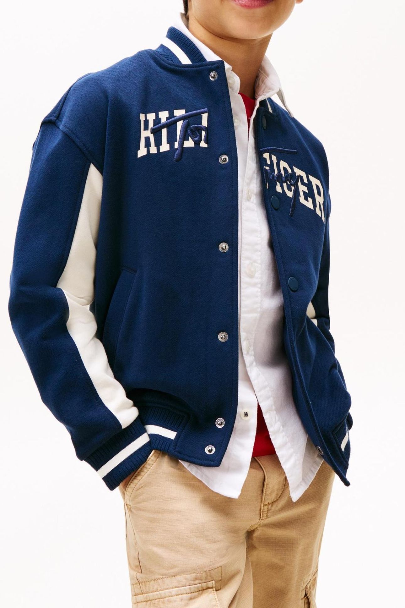 BOYS TH MIXED GRAPHIC BOMBER DARK NIGHT NAVY 1
