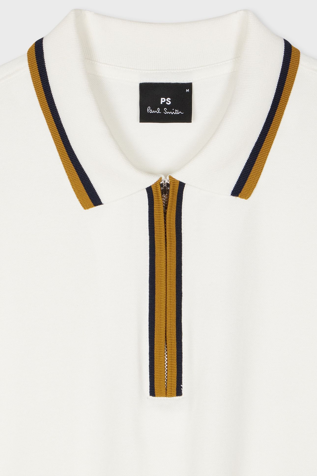 MENS REG FIT HALF ZIP POLO OFF WHITE 5