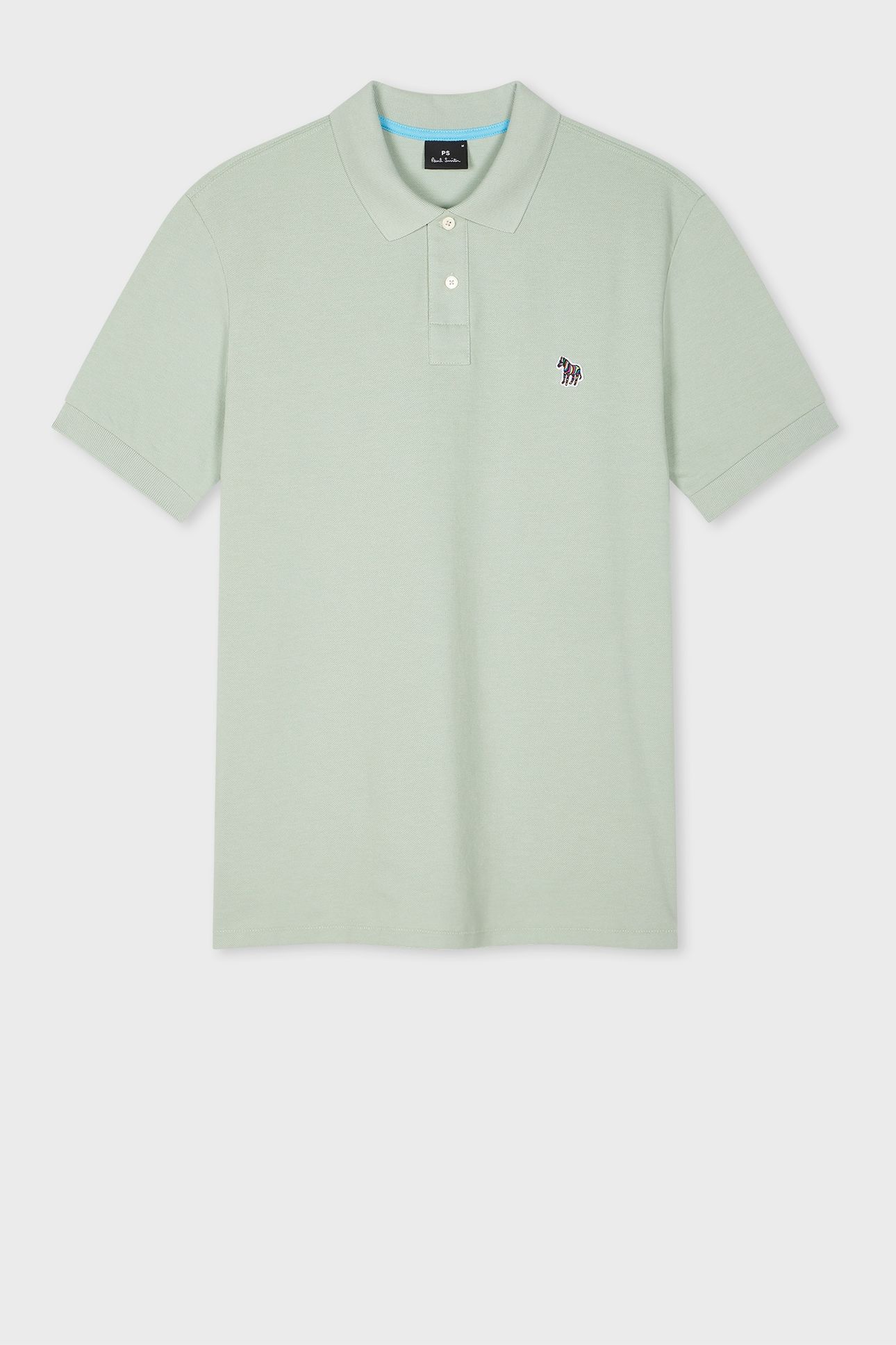 MENS REG FIT SS POLO SHIRT ZEBRA PASTEL GREEN 4