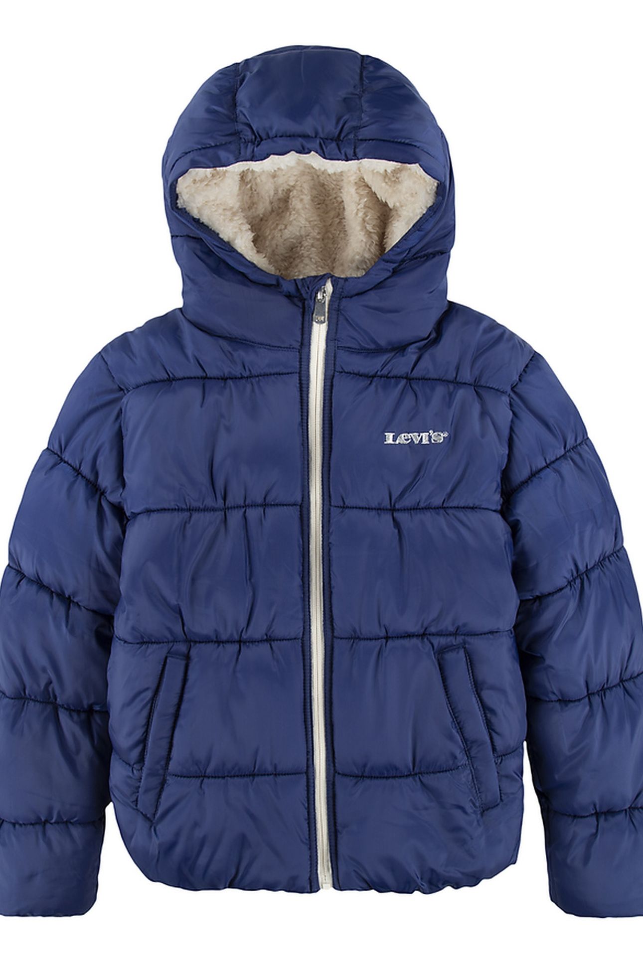 GIRLS SOLID BOXY FIT PUFFER TWILIGHT BLUE 1
