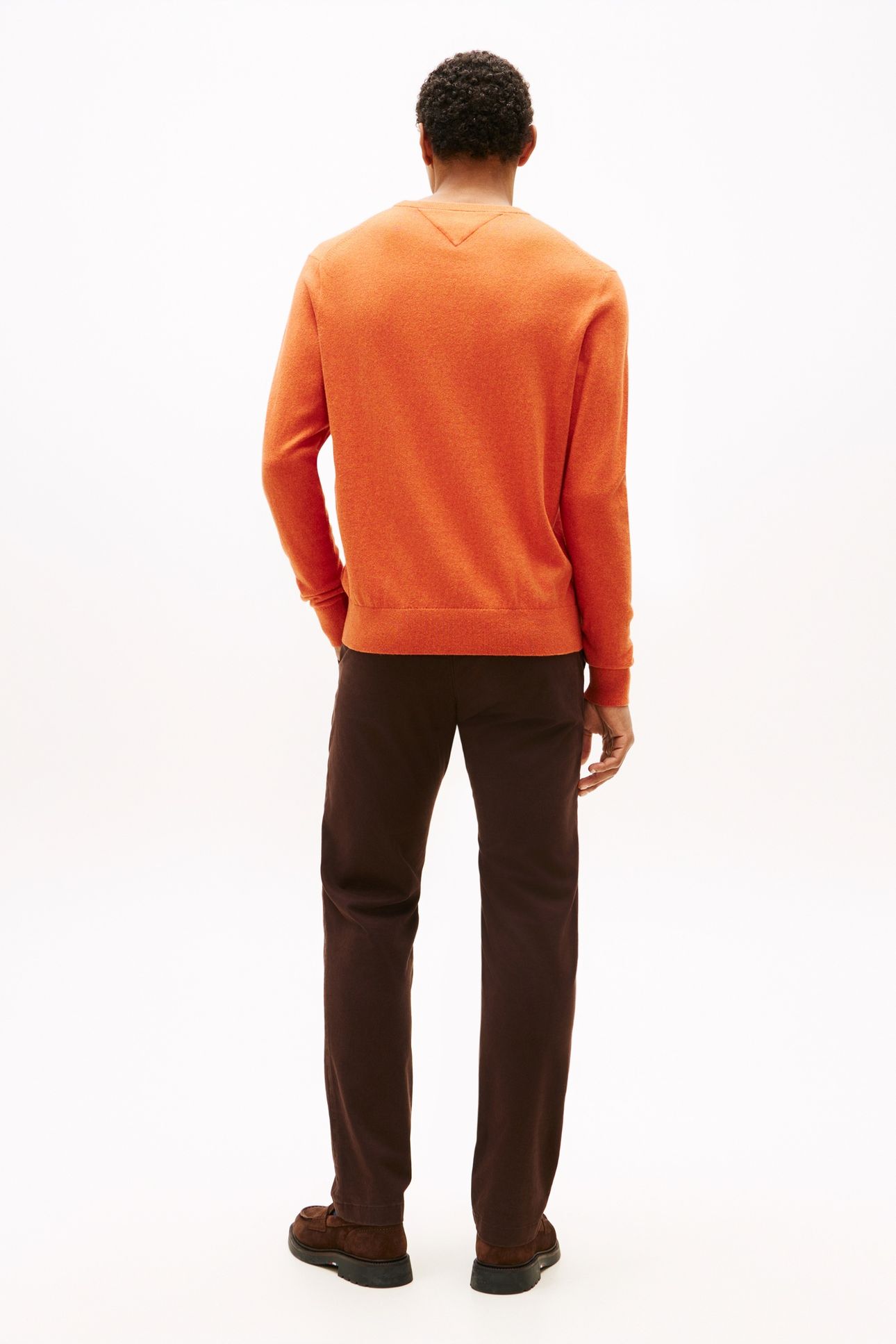 PIMA COTTON CASHMERE SWEATER BRILLIANT ORANGE HEATHER 2